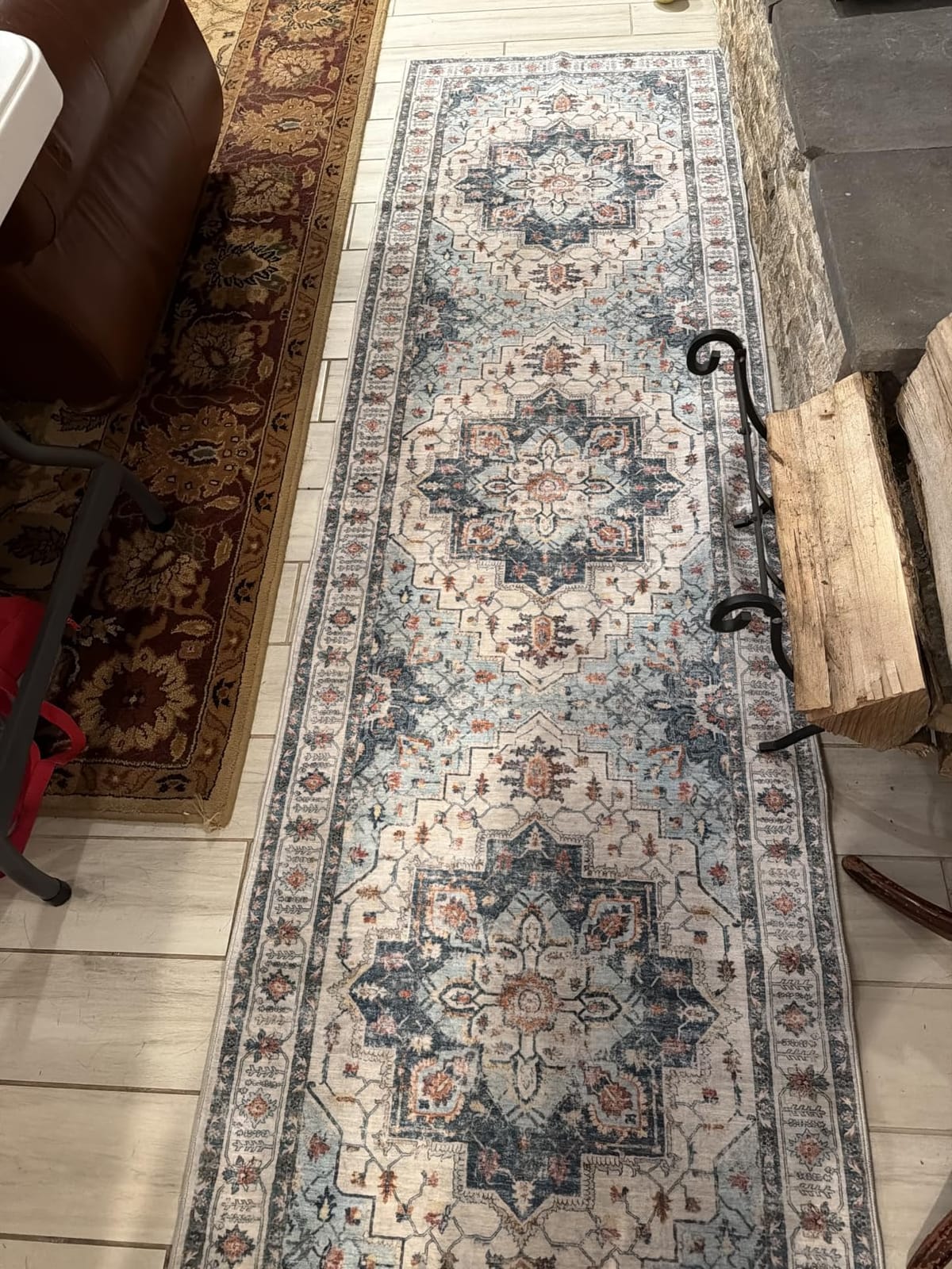 Madane Hallway Runner Rug 2x8 Washable Kitchen Rugs Non-Slip, Turmeric/Grey Vintage Machine Washable Low-Pile Floor Carpet 8ft, Soft Ultra-Thin Throw Entry Foyer Mat for Entrance Laundry Living Room customer photo 2