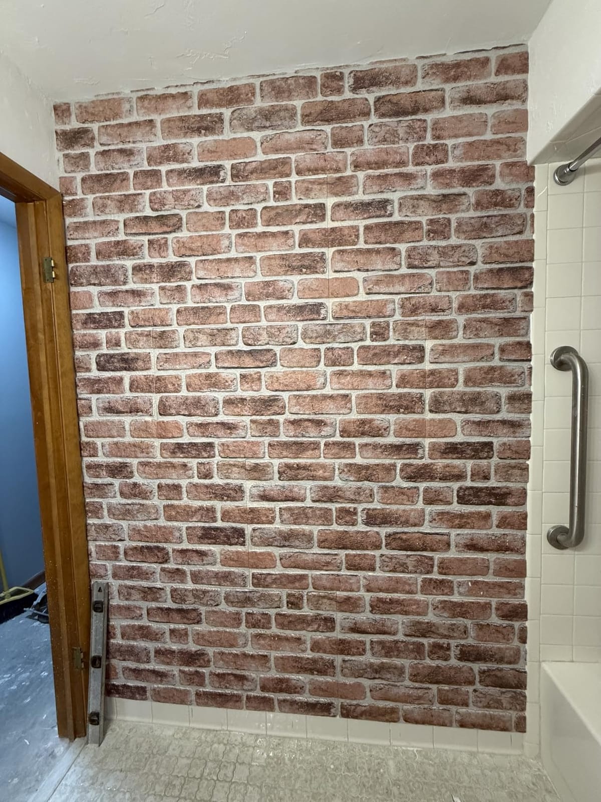 Dundee Deco 3D Wall Panels Faux Brick - Cladding, Red Brown Stone Look Wall Paneling, Styrofoam Facing for Living Room, Kitchen, Bathroom, Balcony, Bedroom, Set of 5, Covers 27 sq ft customer photo 1