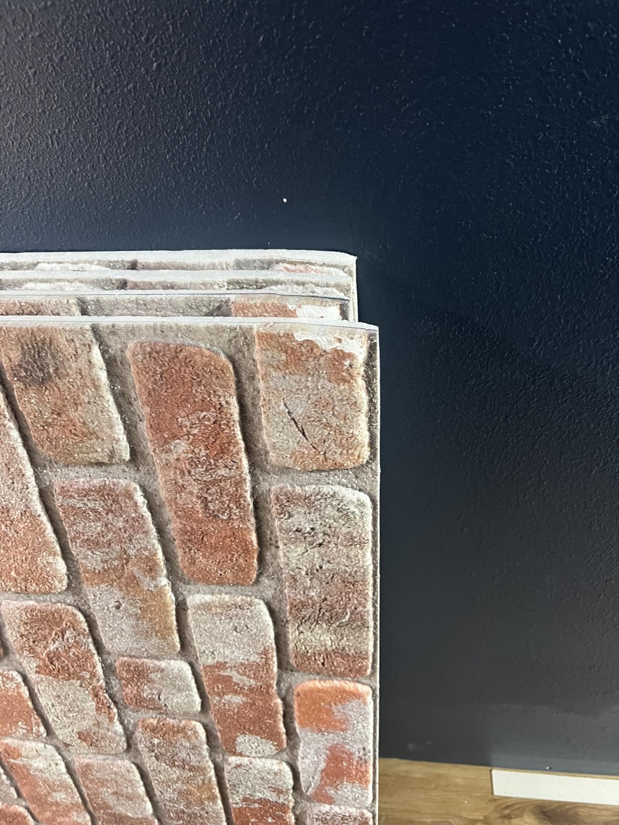 Dundee Deco 3D Wall Panels Faux Brick - Cladding, Red Brown Stone Look Wall Paneling, Styrofoam Facing for Living Room, Kitchen, Bathroom, Balcony, Bedroom, Set of 5, Covers 27 sq ft customer photo 2