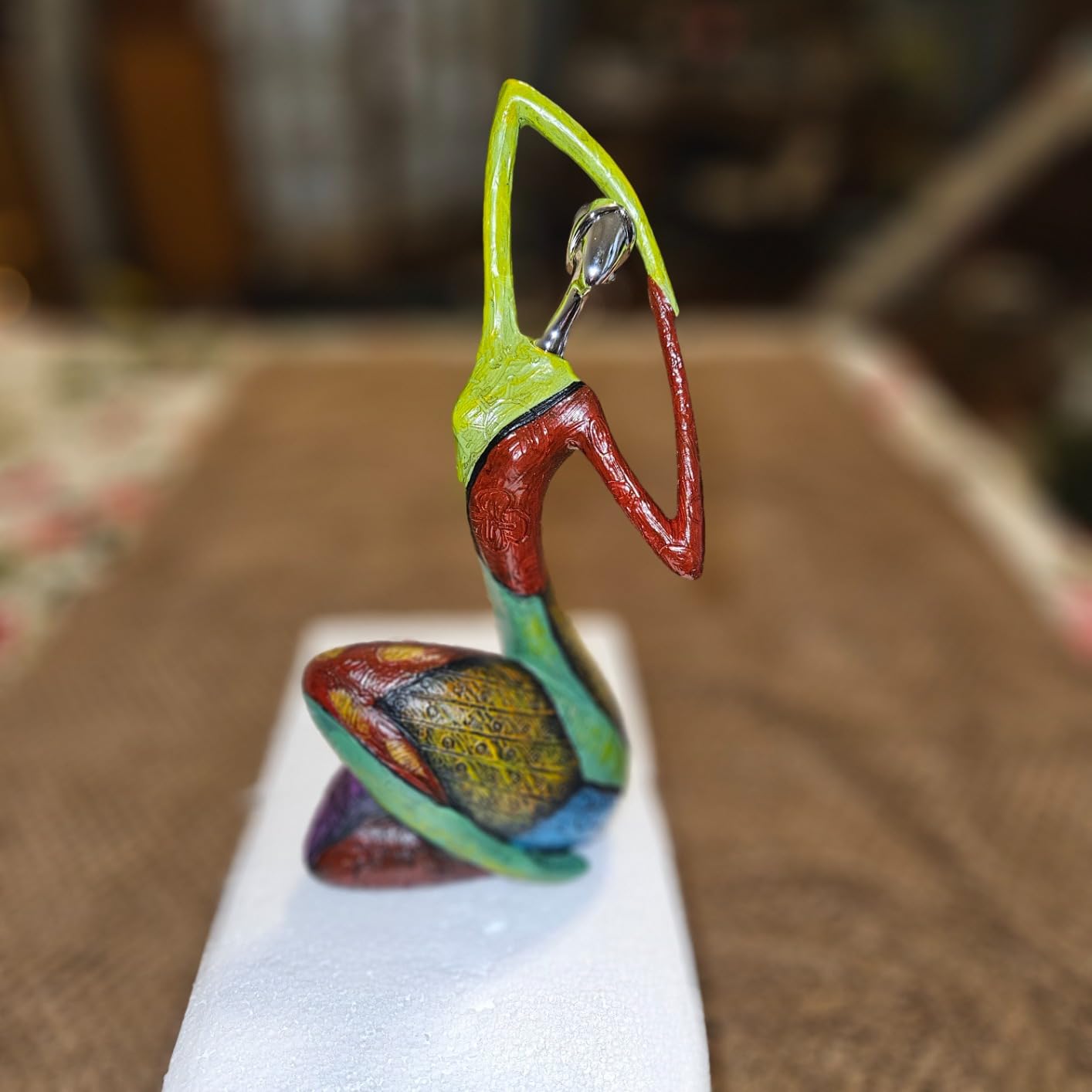 suruim Colorful Abstract Women Figurines Sculptures Home Decor for Shelves Yoga Pose Art Statue Modern Home Decoration Living Room Zen Decor Tables Ornaments (Stretch) customer photo 1