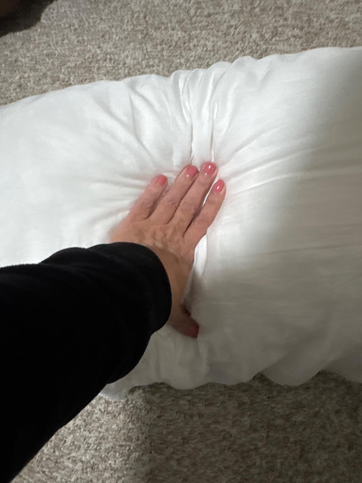 KUCEY Cooling Side Sleeper Pillow for Neck and Shoulder Pain, Luxury Shredded Memory Foam Curved Bed Pillows for Sleeping Set of 1 - Adjustable Queen Size - Washable Cover Crescent White customer photo 1