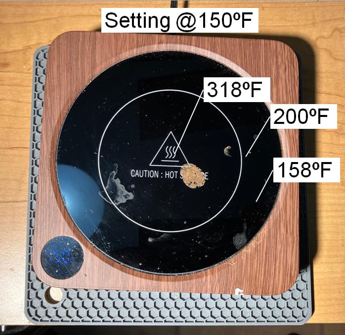 House Gem Coffee Mug Warmer for Desk, Candle Warmer Plate, 12H Timer, Wood | Fast Heating to 176°F, LED Display, Color-Coded Lights, Temperature Memory, 5.2-Inch Plate; Coffee Gifts customer photo 2