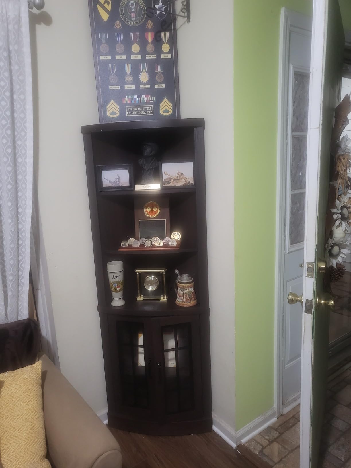 AMERLIFE Curved Corner Storage Cabinet, 65