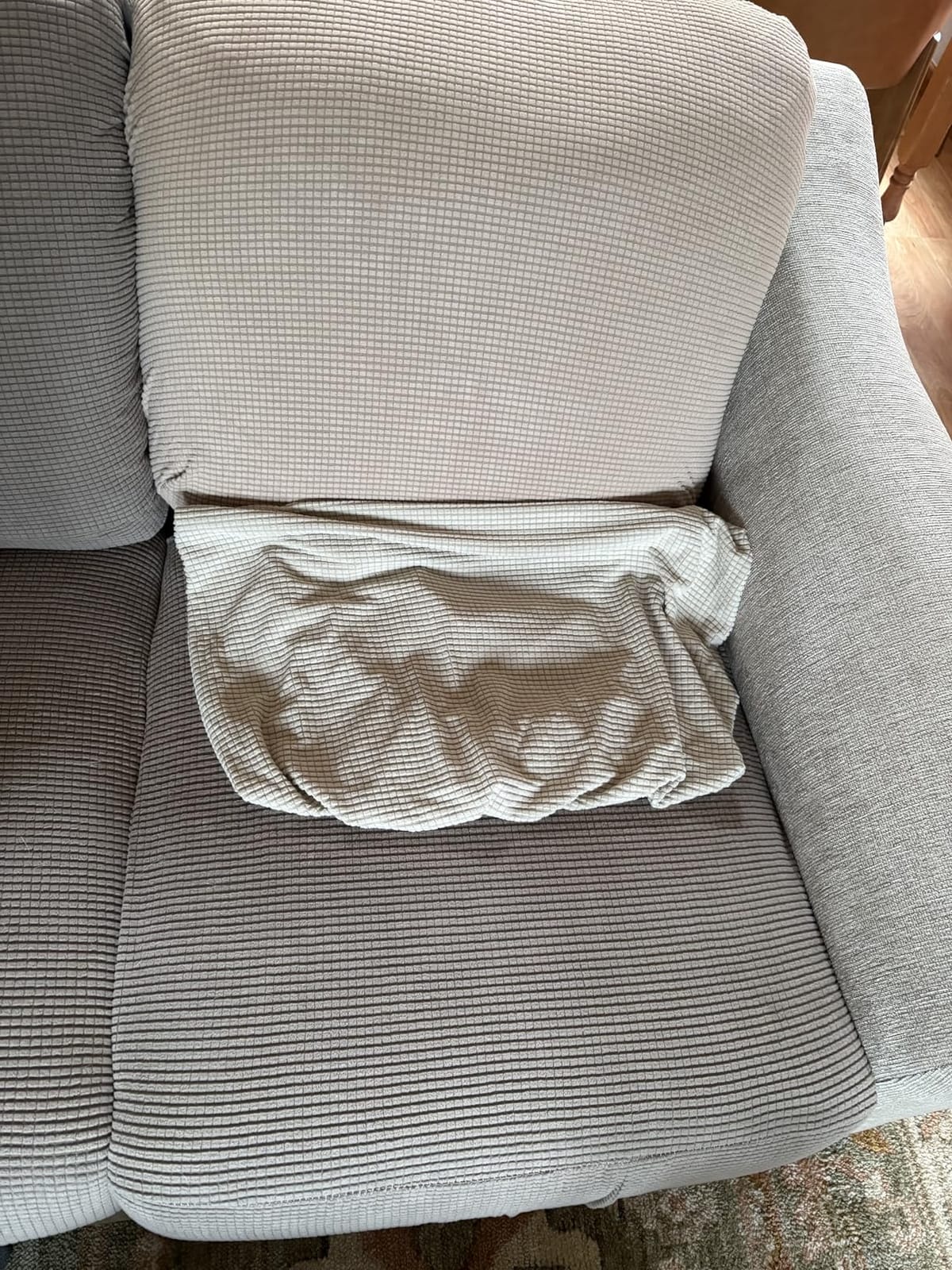 H.VERSAILTEX Super Stretch Individual Chaise Cover Sectional Couch Covers for L Shaped Sofa Both Left/Right Featuring Thick Jacquard Textured Twill Fabric (1 Piece Chaise Cover, Grey) customer photo 1
