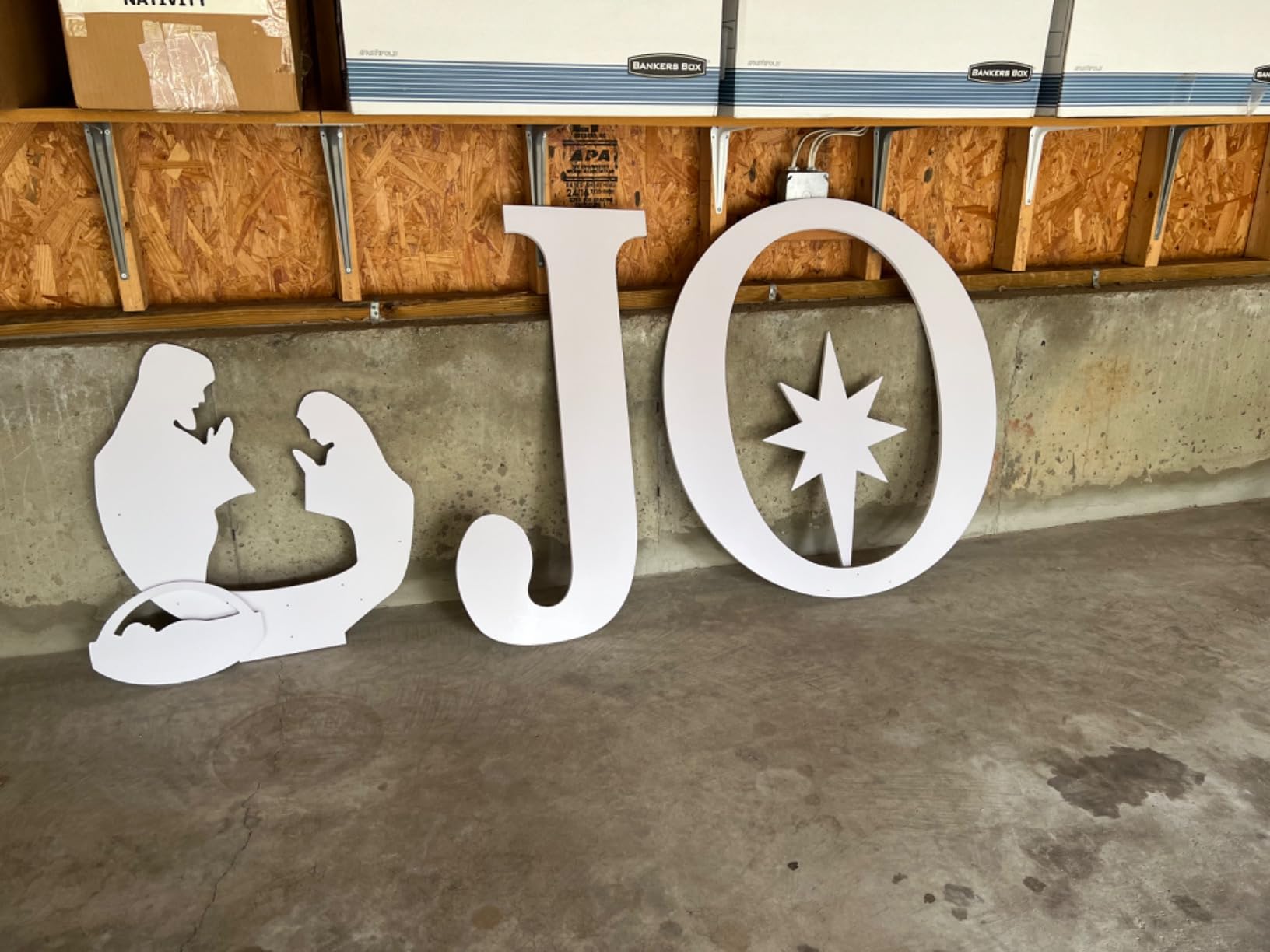 Best Choice Products 46in Outdoor JOY Christmas Nativity Decoration, 3 Piece Yard Decor Sign Holy Weather Resistant PVC Silhouette for Garden - Red/White customer photo 1