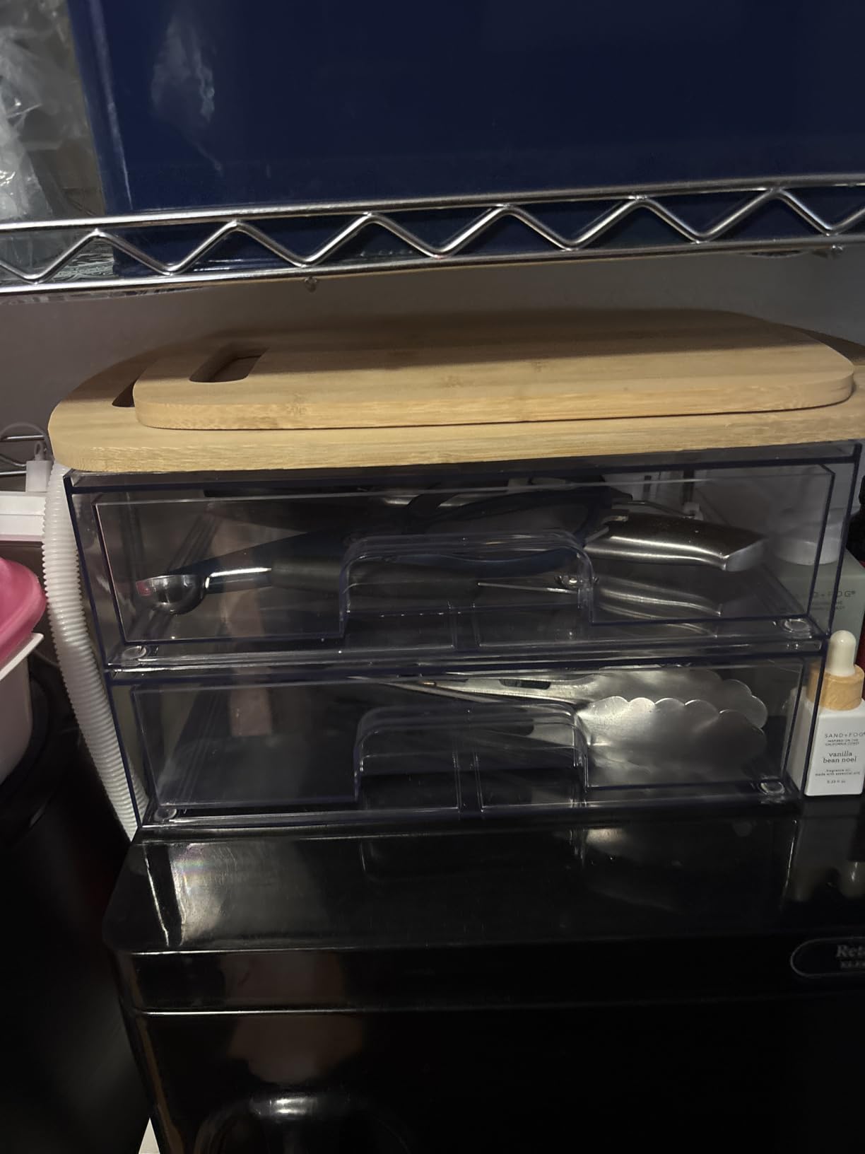 Vtopmart Clear Stackable Storage Drawers, 2 Pack Wide Plastic Organizers customer photo 2