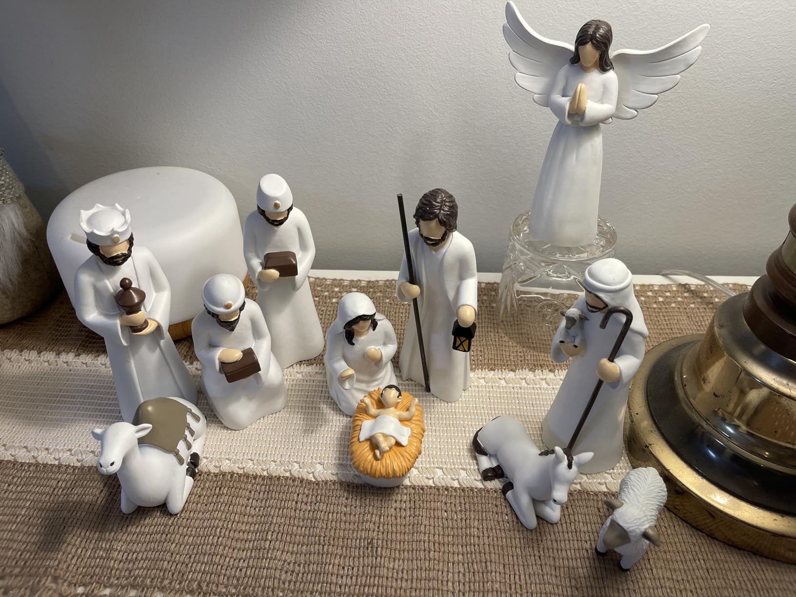 Nativity Sets for Christmas Indoor, 12 Pieces 6.5 Inch Elegant Nativity Set for Tabletop Decorations, Christmas Resin Nativity Scene Set Holy Family Statue (White) customer photo 2