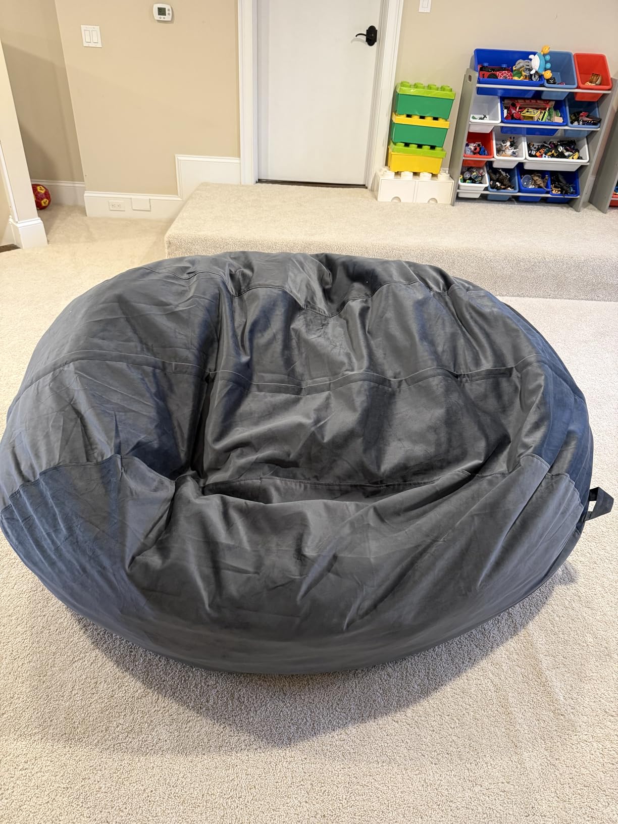Codi 4 FT Bean Bag Chairs for Adults, Large Beanbag with Filler, Grey | Premium shredded foam fill, Machine washable cover, Built-in zipper, Reinforced seams, Ideal for gaming customer photo 2