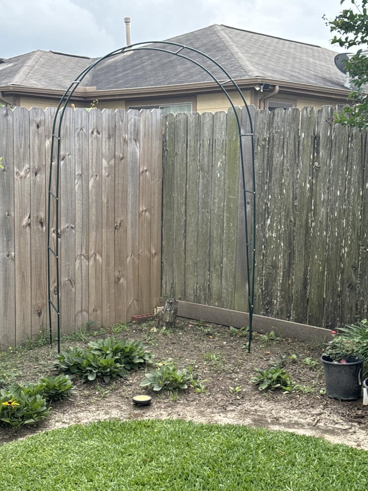 RUBFAC 7.8ft Garden Arch, Metal Trellis for Climbing Plants Outdoor | Black Garden Arbors, Plant Stand Outdoor Archway Frame for Backyard Decor, Halloween Christmas Fall Party Decorations customer photo 1