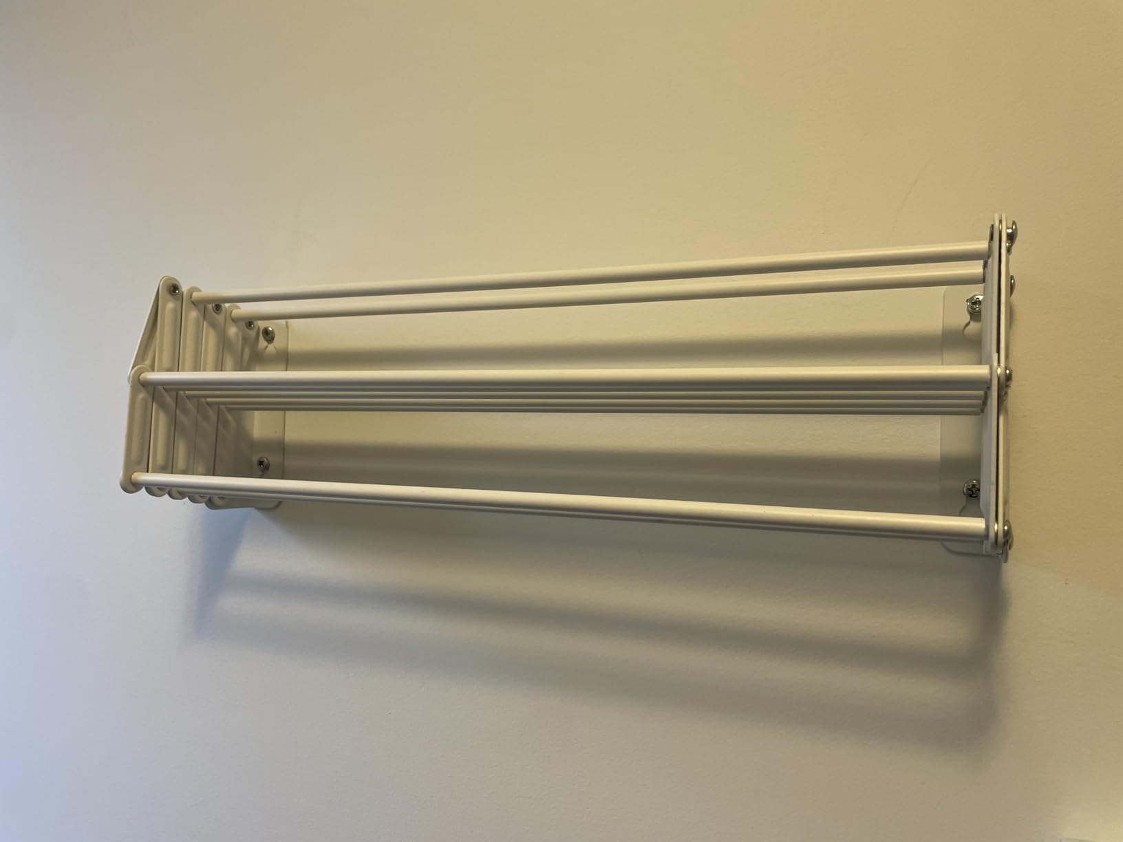 SONGMICS Clothes Drying Rack, Wall-Mounted, 9 Staggered Hanging Rods | Small Accordion Laundry Rack, Expandable and Retractable, Pearl Cloud White, BUNJI Collection ULLR802W01 customer photo 1