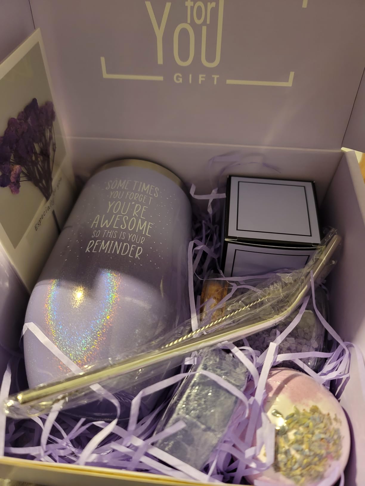 Gifts for Women, Mom, Wife, Girlfriend, Sister, Her - Happy Birthday, Christmas, Valentine's Day, Mothers Day Gifts - Lavender Spa Gift Basket Set customer photo 1