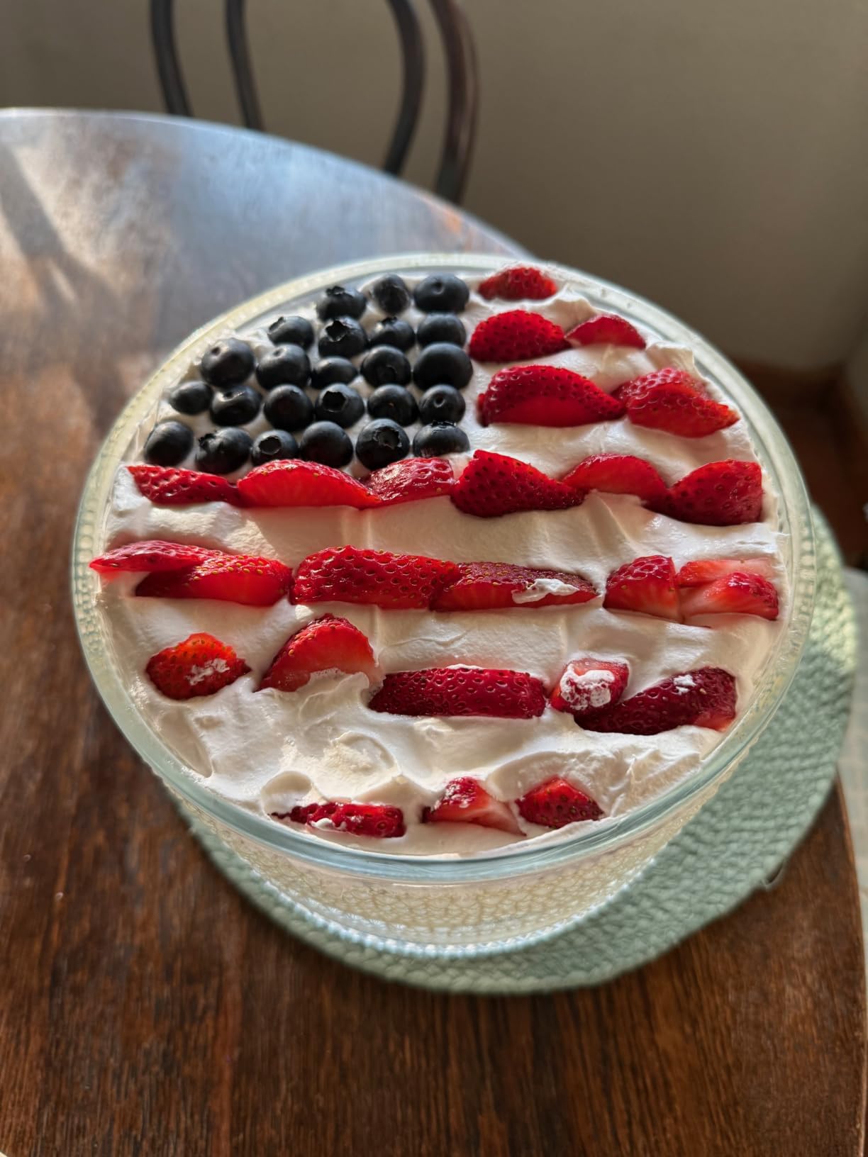 MDLUU Glass Trifle Bowl with Pedestal, 3.43qt Footed Dessert Stand, Vintage Centerpiece Bowl for Layered Cakes, Fruits, Salad (Raindrop Pattern) customer photo 2