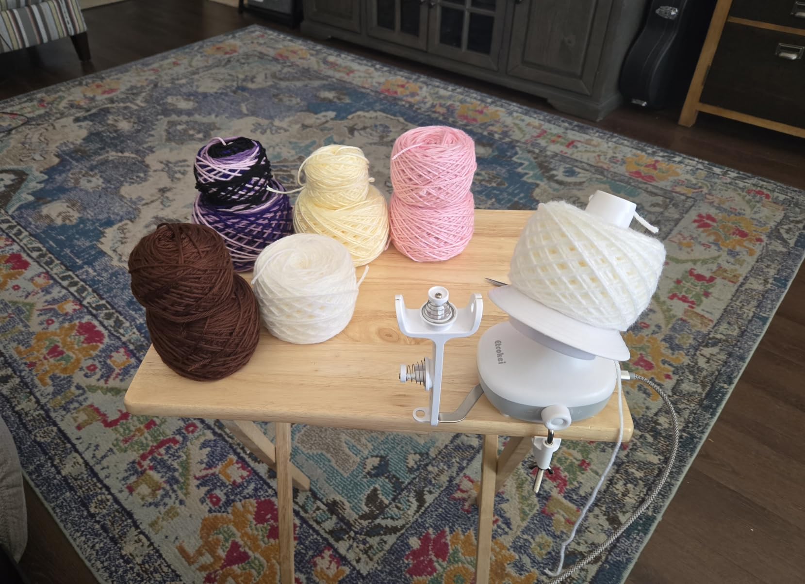 Yarn Winder Electric, Auto Compact Cake Winding for Knitting Lovers, Strong Tension & Adjustable Speed, Large Capacity Yarn Ball Spinner customer photo 2