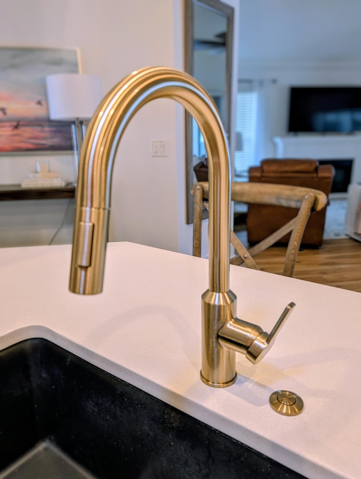 KRAUS Oletto Touchless Sensor Pull-Down Single Handle Kitchen Faucet in Spot-Free Stainless Steel, KSF-2830SFS customer photo 1