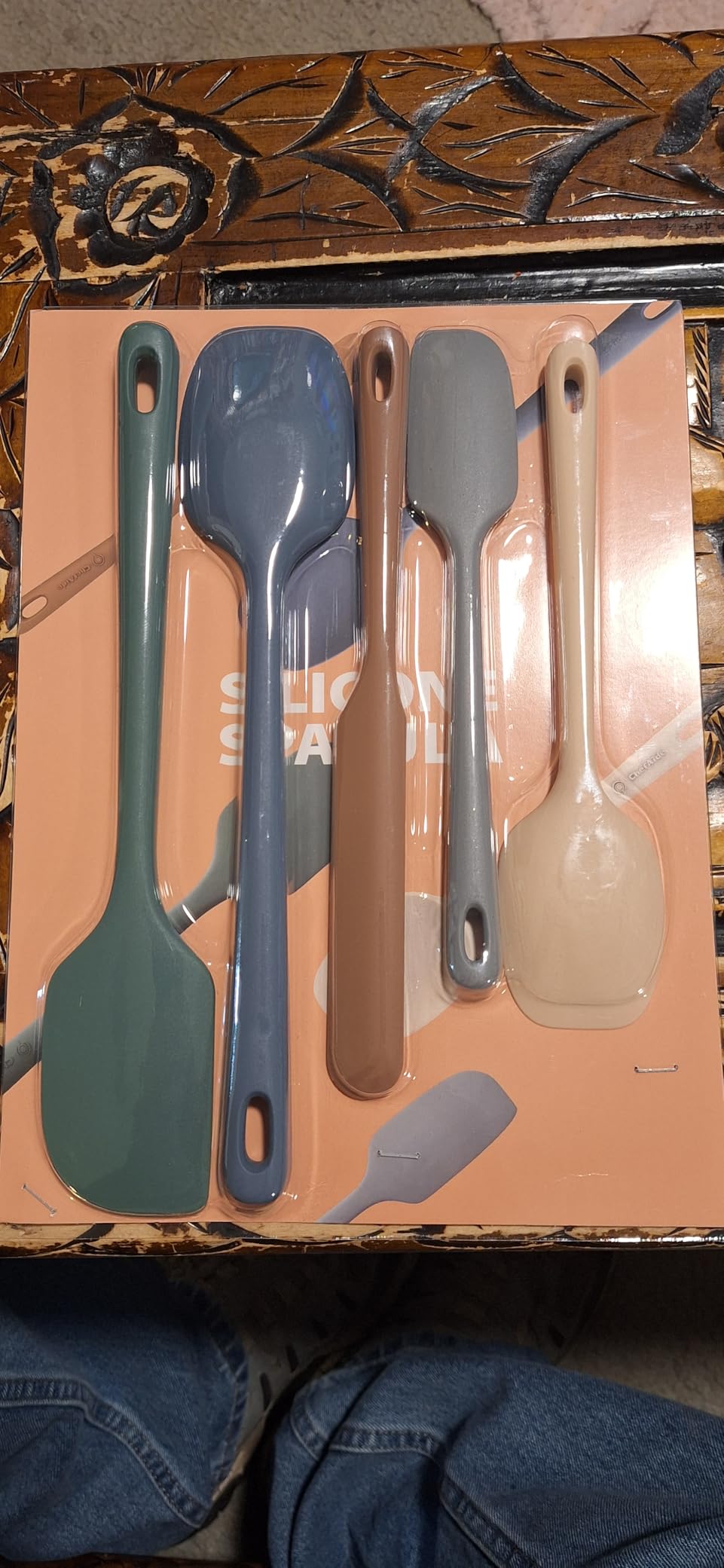 ChefAide 5 Pieces Silicone Spatula Set, Food Grade Rubber Spatula, Upgrade Strong Handle with Ergonomic Grip, Heat Resistant Up to 600°F for Nonstick Cookware, Cooking customer photo 2