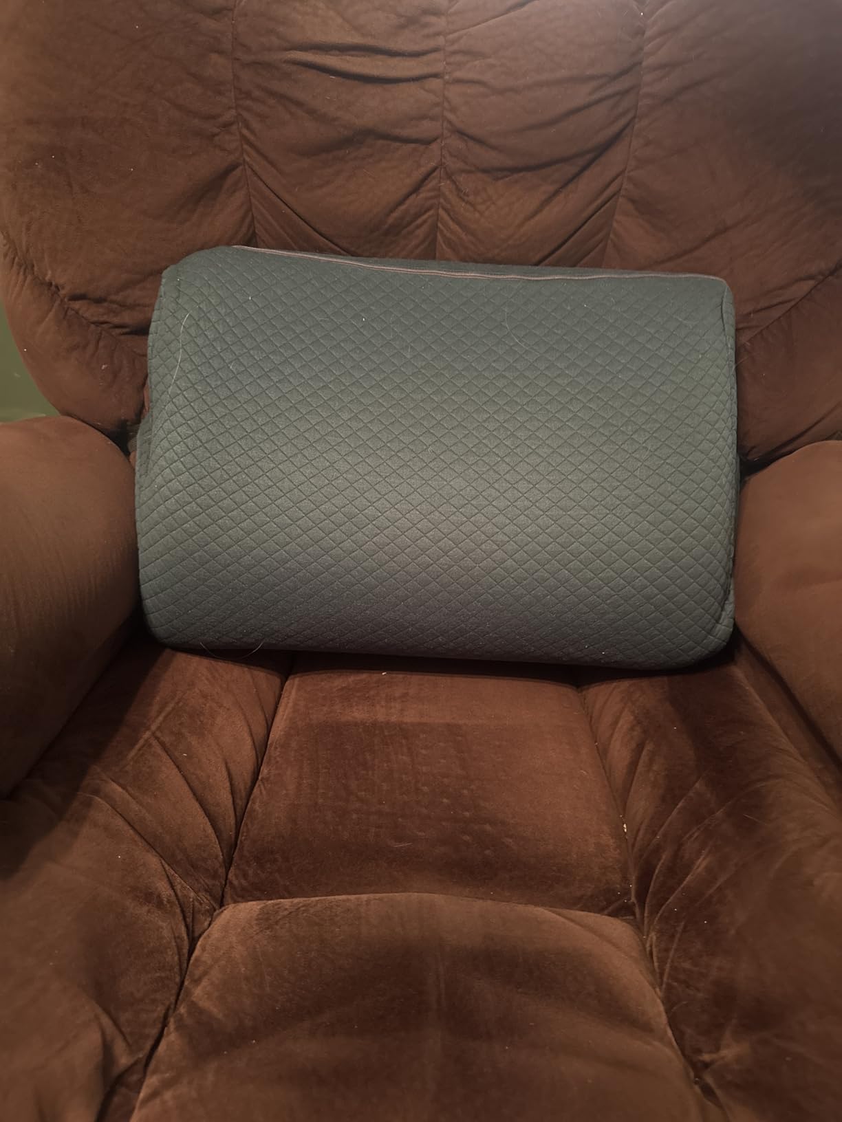 HOMBYS Lumbar Support Pillow for Recliner Chair, Memory Foam Back Support Cushion for Elderly, Extra Large Lumbar Support Pillow, Thick Backrest for Home Reading (Grey, 20
