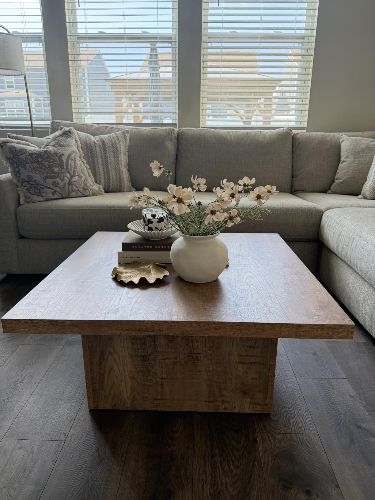 Coaster Home Furnishings Zetta Square Coffee Table, Mango Wood, 35-Inch Top | Rustic Wood-Look Laminate, Modern Living Room Centerpiece Furniture customer photo 1