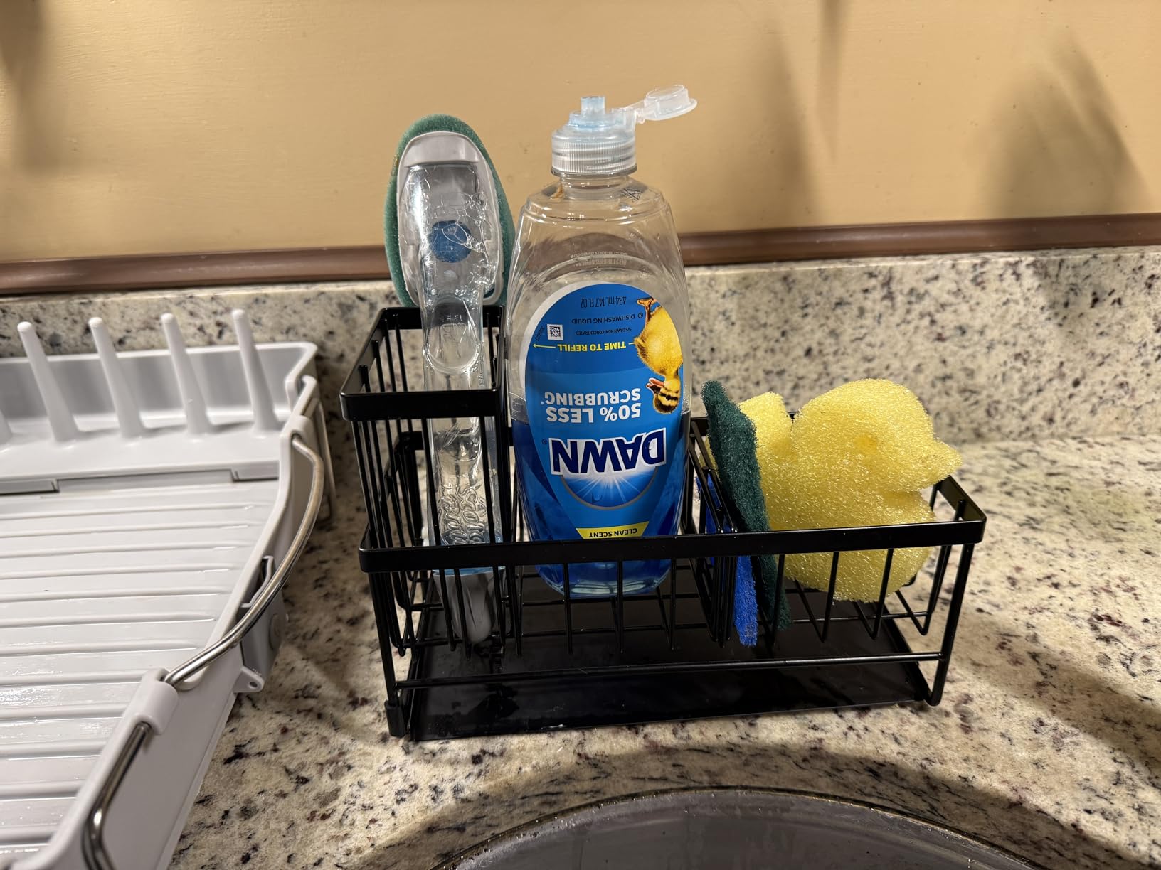 Cisily Sink Caddy Sponge Holder for Kitchen with Brush Holder and Stainless Steel Self Drain Tray, Rustproof Kitchen Sink Organizer for Sponge, Soap Dispenser Storage Accessories customer photo 1