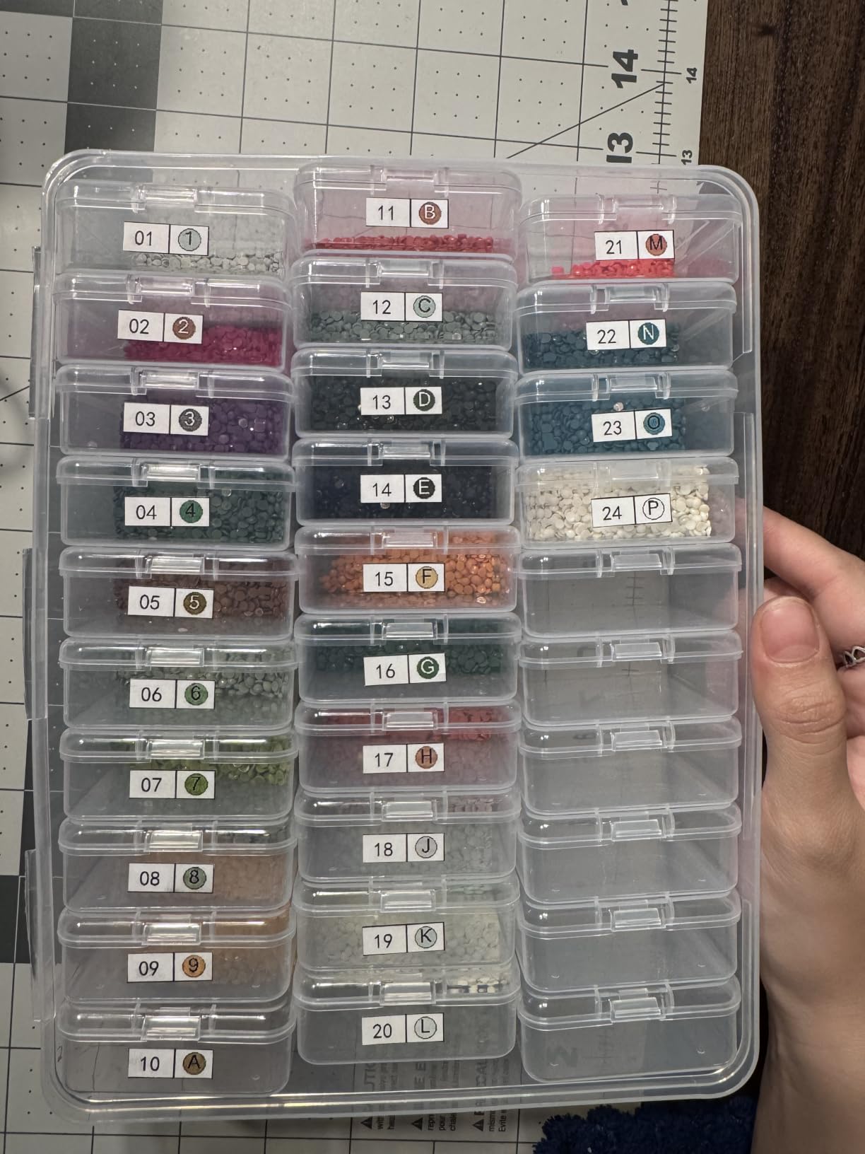 Mathtoxyz Bead Organizer Box, 30Pcs Small Beads Organizers and Storage Plastic Cases Mini Clear Dimond Storage Containers Boxes with Hinged Lid and Rectangle for Bracelet Making DIY Jewelry Craft Nail customer photo 1