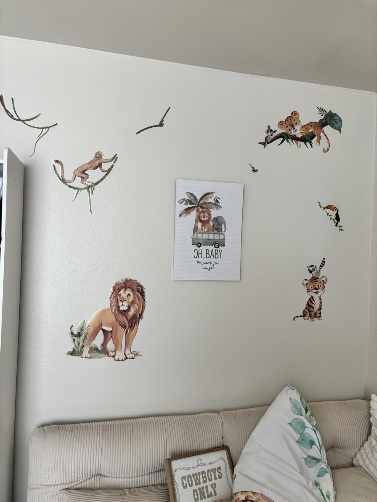 decalmile Jungle Animals Tree Elephant Wall Decals Stickers Nursery Decor | Peel and Stick Decals for Walls, DIY Wall Art Stickers, Removable & Wall-Safe, Vibrant Colors Wall Decor customer photo 1