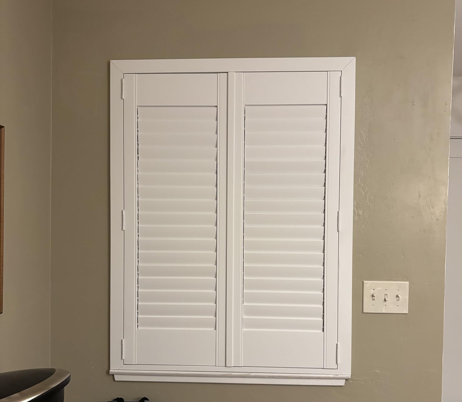 SHUTTER WORKS Wood Plantation Shutters for Interior Windows | Painted Wood Shutters | Shades of White & Gray | Fully Customizable customer photo 2