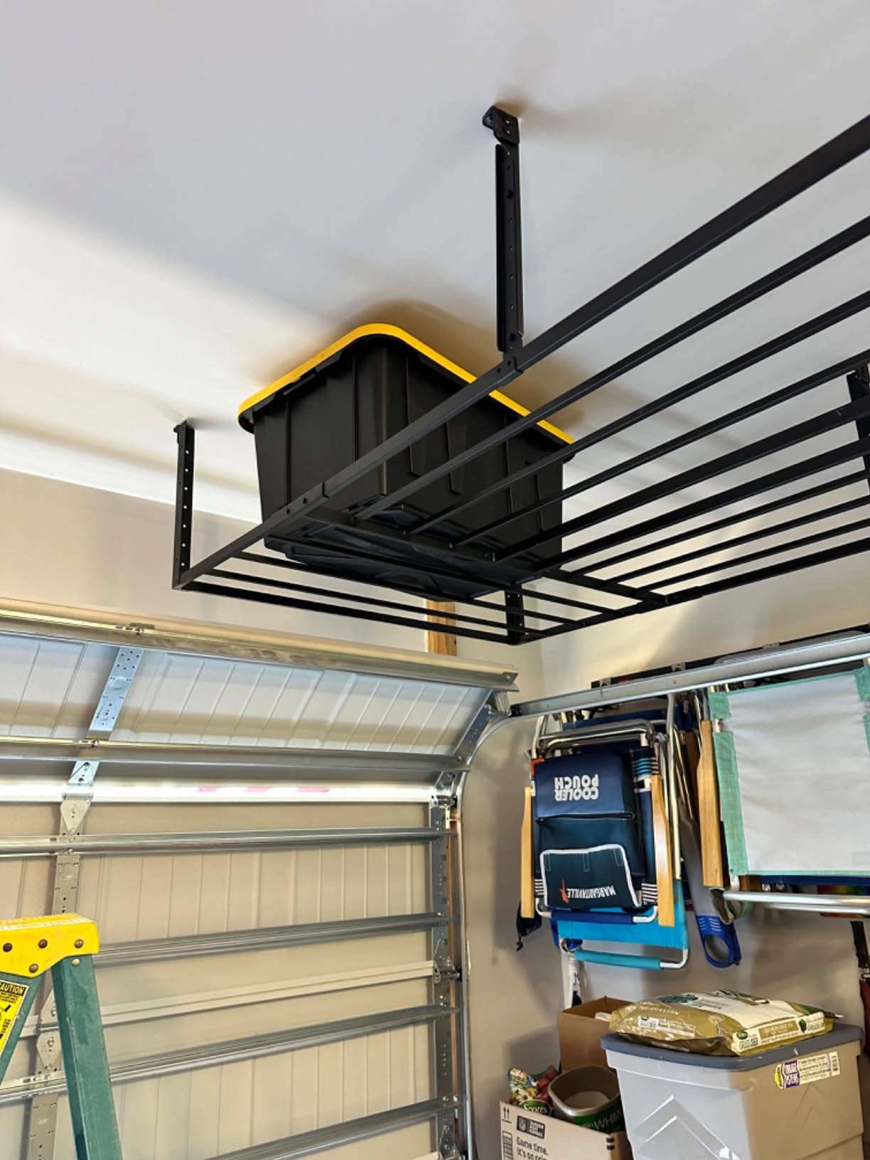 StoreYourBoard 4 x 8 Overhead Garage Storage Rack, Ceiling Shelf Overhead Organization, Heavy Duty Steel Platform Holds 700 lbs, 96 in. x 48 in. x 40 in. customer photo 1