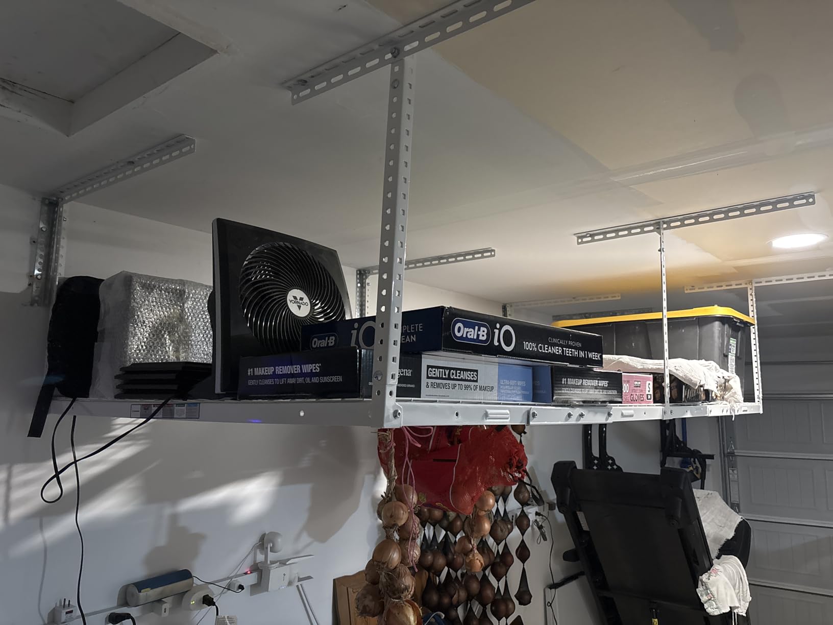 4ftx8ft Overhead Garage Storage Rack, Heavy-Duty Metal Garage Ceiling Storage Rack, 22''-40