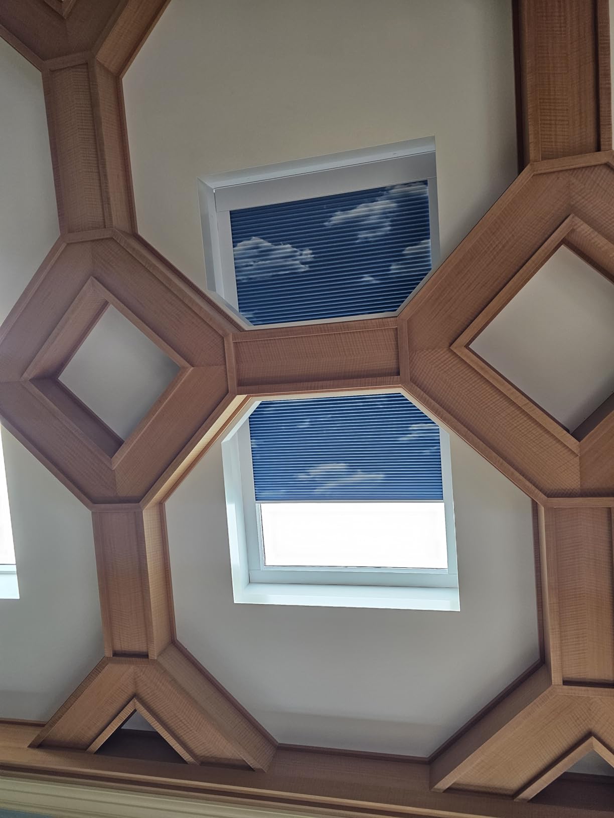 ZSTARR Motorized Blackout Cellular Skylight Shades Custom White | Framed Honeycomb Blinds for Skylight & Inclined Windows Light Blocking Design for Insulation, Privacy & Optional Solar Panel customer photo 1