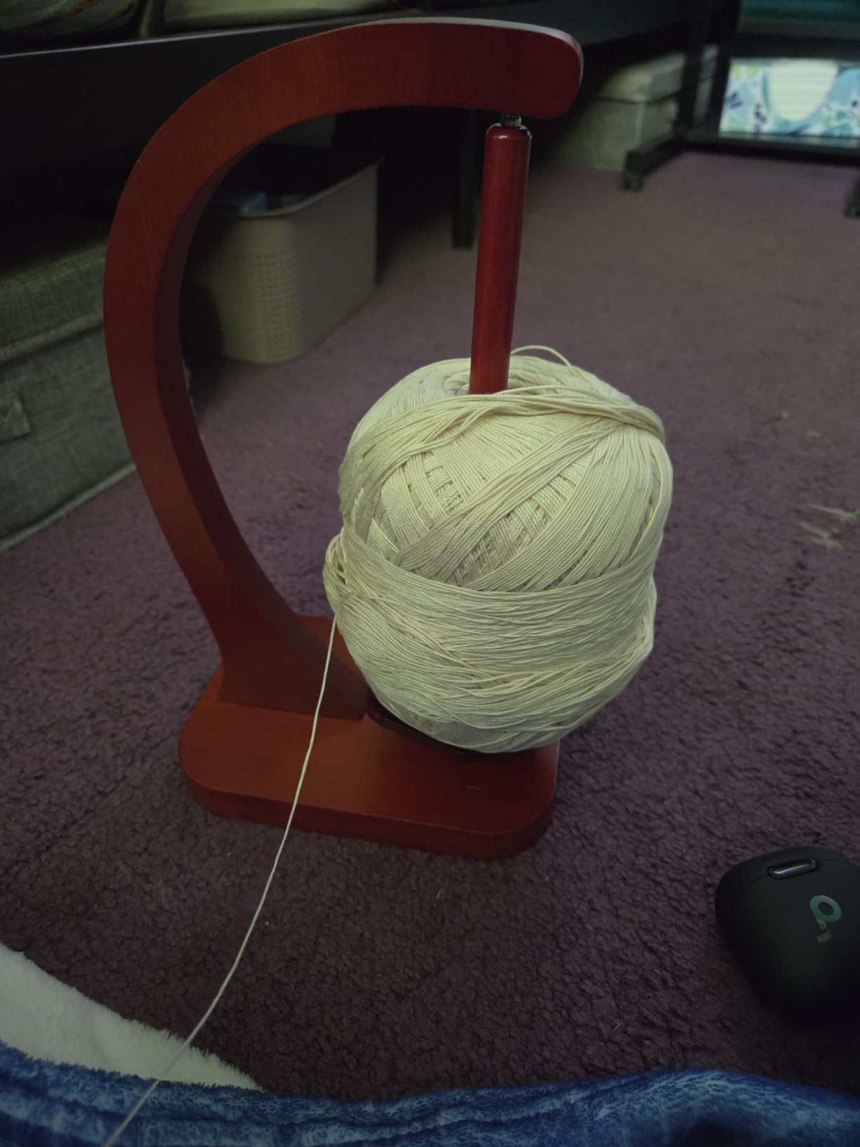 JUCPASH Yarn Holder for Crocheting with Magnetic Spin, Wooden Yarn Spinner, 360 Rotation, Crochet Gifts customer photo 2