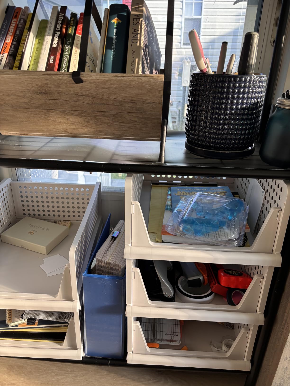 caktraie 5 Pack Stackable Closet Storage Basket - Stackable Storage Bins customer photo 1