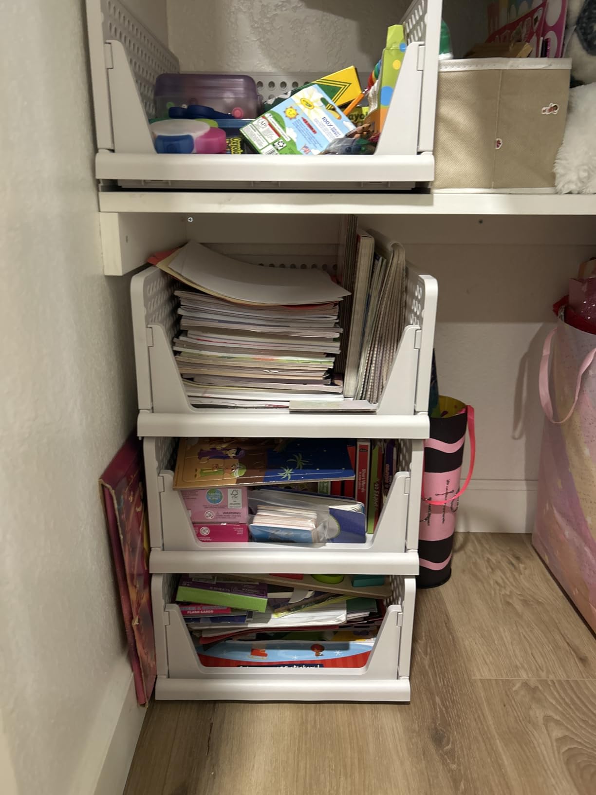 caktraie 5 Pack Stackable Closet Storage Basket - Stackable Storage Bins customer photo 2