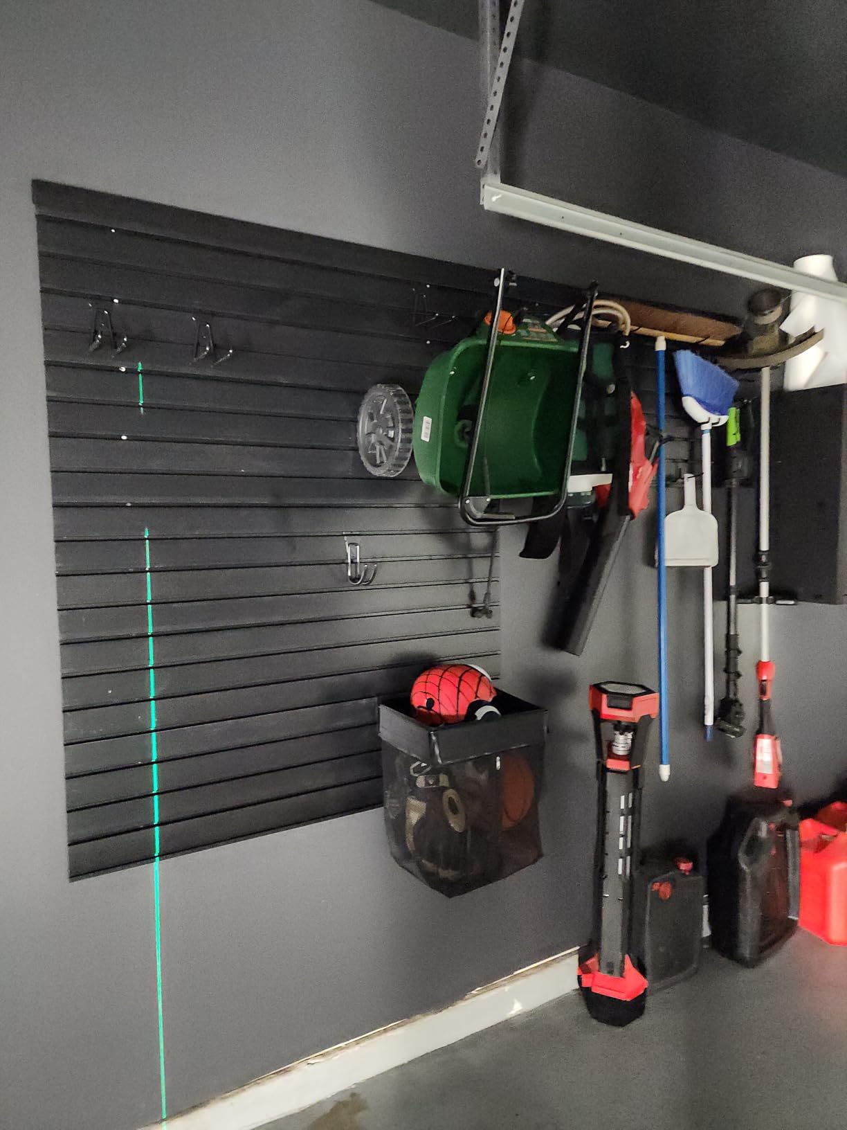 FRAYSCENT Slat Wall Paneling Garage Slat Wall Storage Systems Slatwall Panels Power Tool Organizer Wall Mount, PVC Garage Storage & Organization Products Slate Board (Grey, 4ft x 8ft) customer photo 2