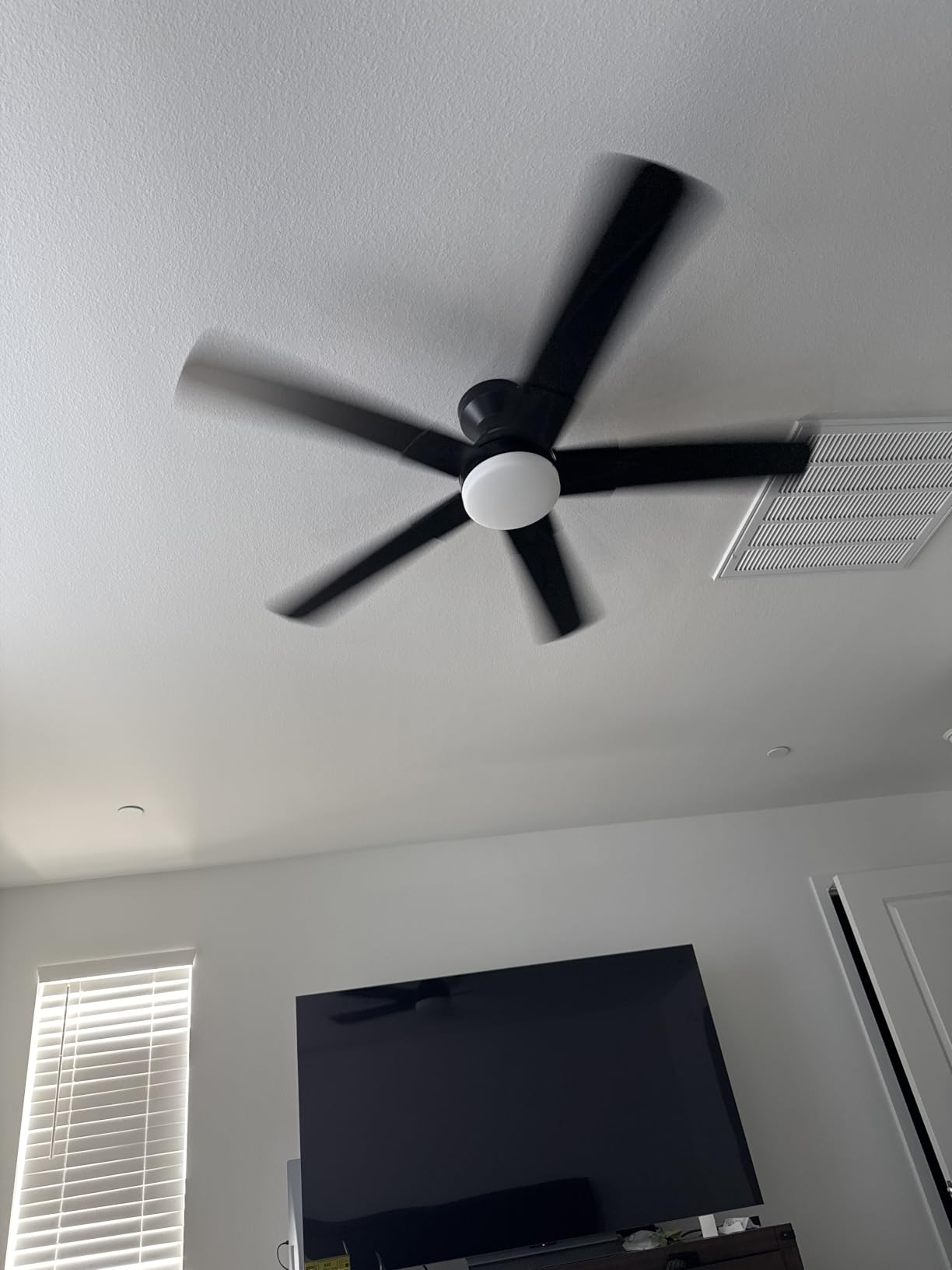addlon 42 Inch Black Low Profile Ceiling Fans with Lights and Remote | Flush mount, 3-color dimmable light, quiet reversible DC motor, easy install, memory, timer, bedroom, covered outdoor areas customer photo 2