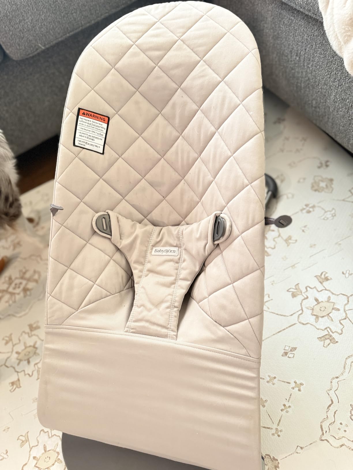 BabyBjorn Bouncer Bliss, Sand Gray, Woven, Classic Quilt | 2-in-1 Adjustable Baby Bouncer Seat and Toddler Chair, Newborn to Toddler (8-29 lbs), 4 Positions, Lightweight & Portable customer photo 1