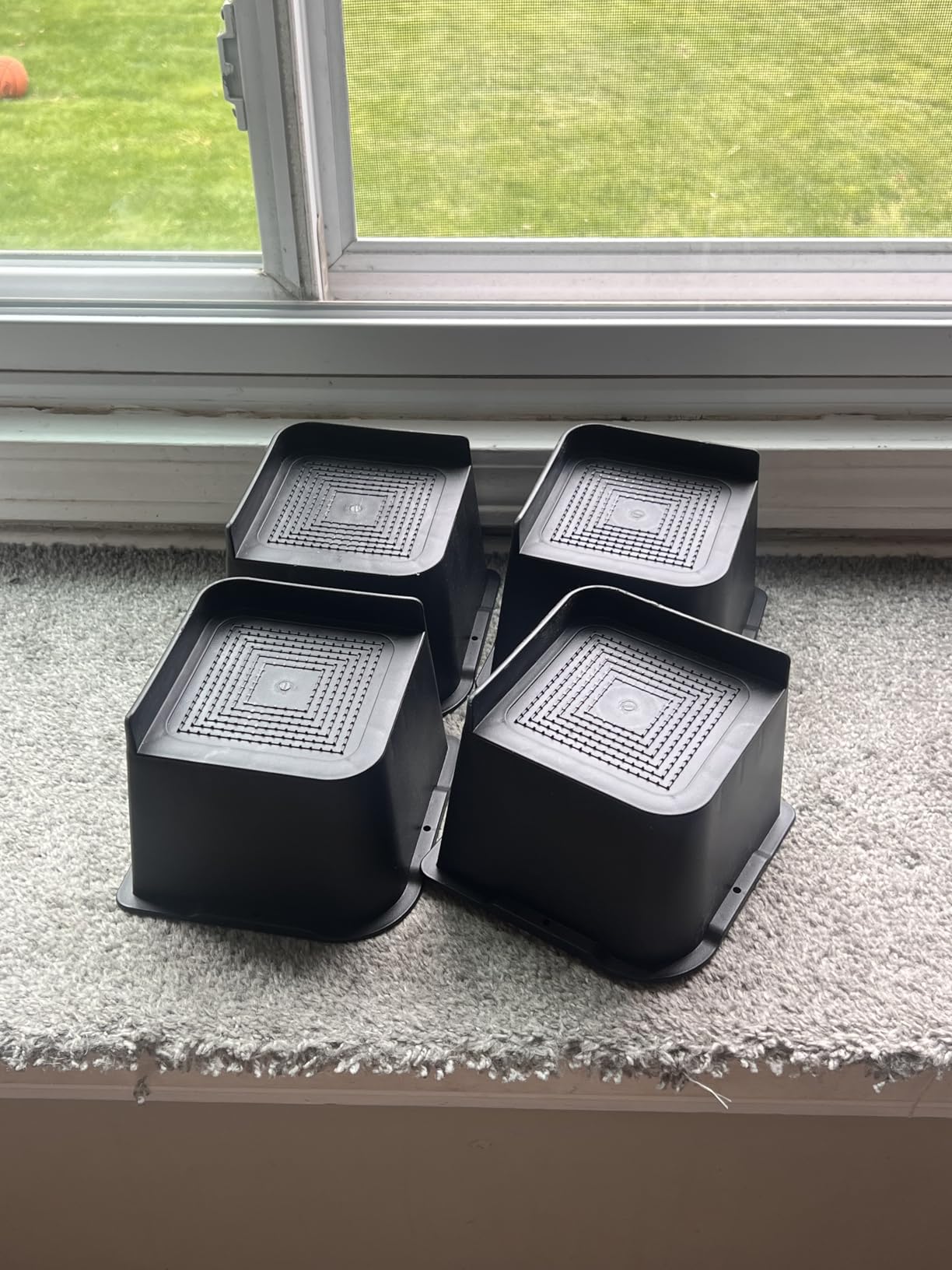 Bed Risers 2 inch, 3 inch, 4 inch, 6 inch, 8 inch Heavy Duty, Oversized Furniture Riser for Couch Sofa Table Chair Leg Frame Dorm, Support up to 6000 Lbs (Black 4 Pack, 4 inch) customer photo 1