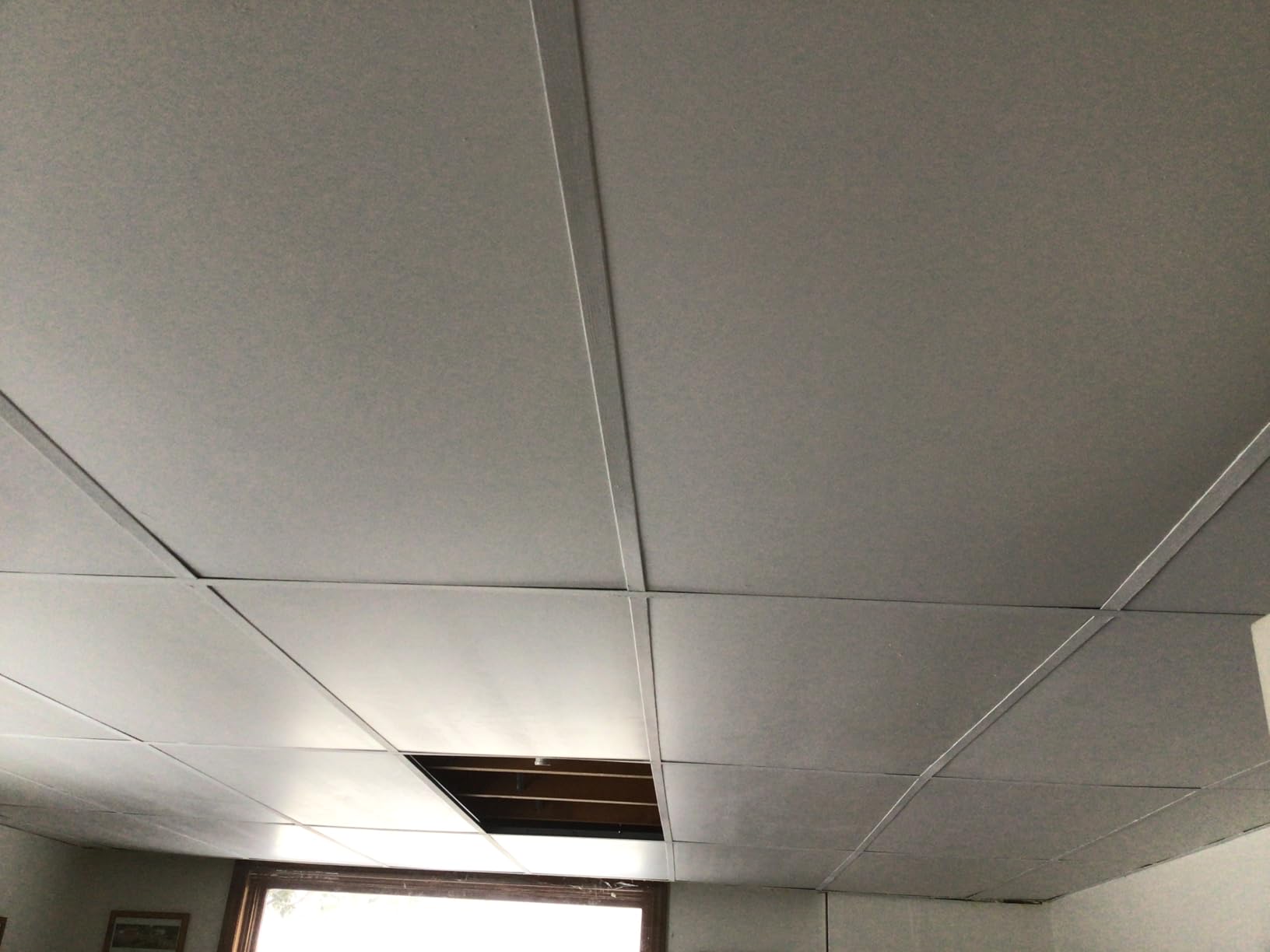 Noooza PVC Drop Ceiling Tiles 2ft x 2ft - Waterproof, Fire-Rated, Commercial Grade, Washable & Scratch Resistant, No Sag and Breakage - Easy Drop-in Installation - Case of 12 (48 sq. ft.) customer photo 1