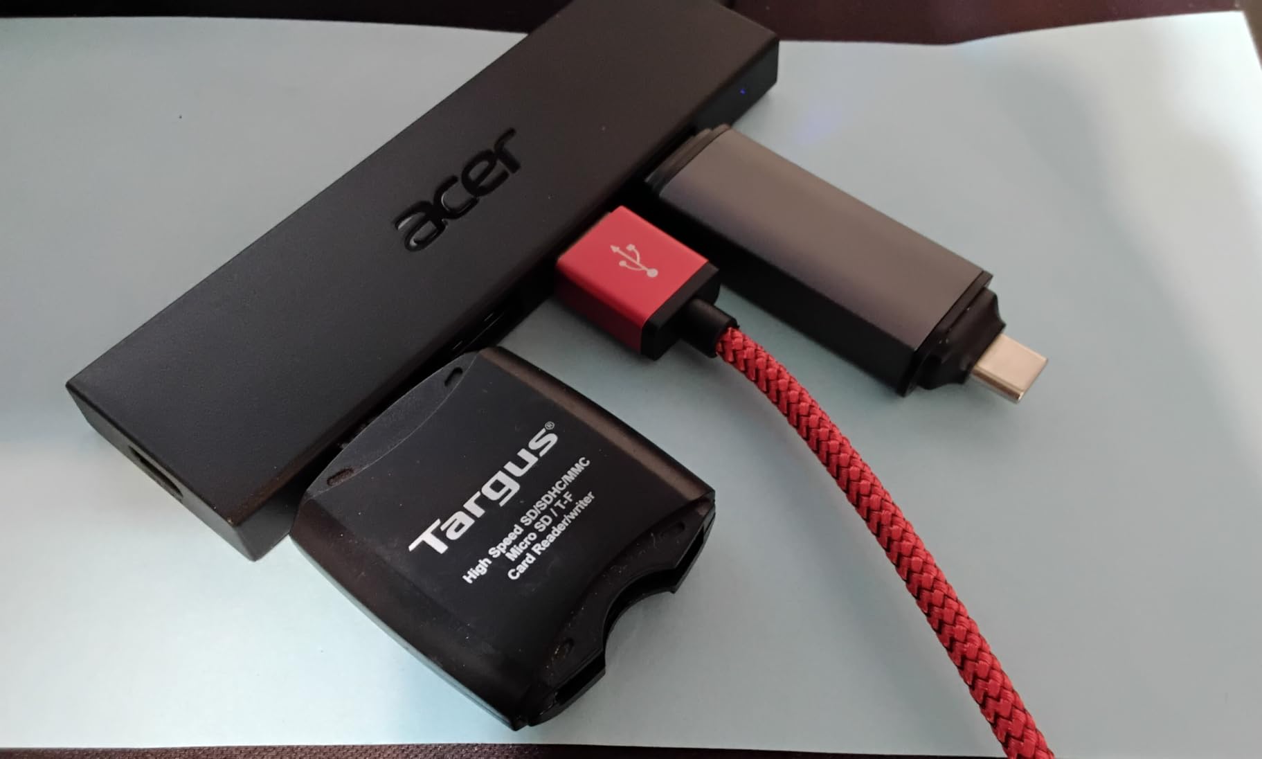 Acer USB Hub 4 Ports, Multiple USB 3.0 Hub, USB A Splitter for Laptop/PC 2FT | Type C Power Port customer photo 2