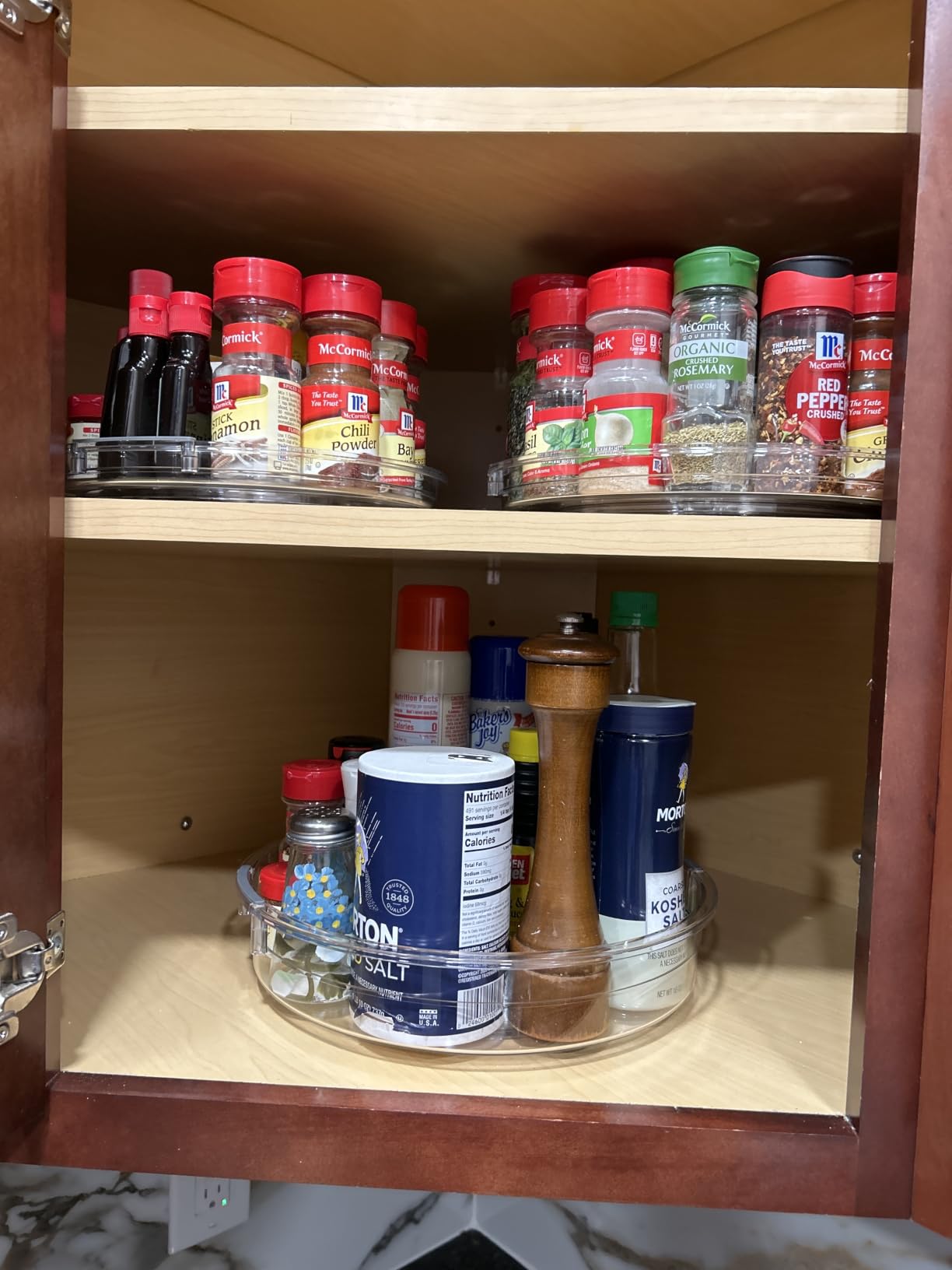 LAMU 3 Pack Lazy Susan Organizer Turntable for Cabinet, 9.25'' 10.6'' 12'' | Pantry Organizers and Storage, Rotating Condiment Organizer Spice Organization, For Kitchen, Table Top, Fridge, Countertop customer photo 2