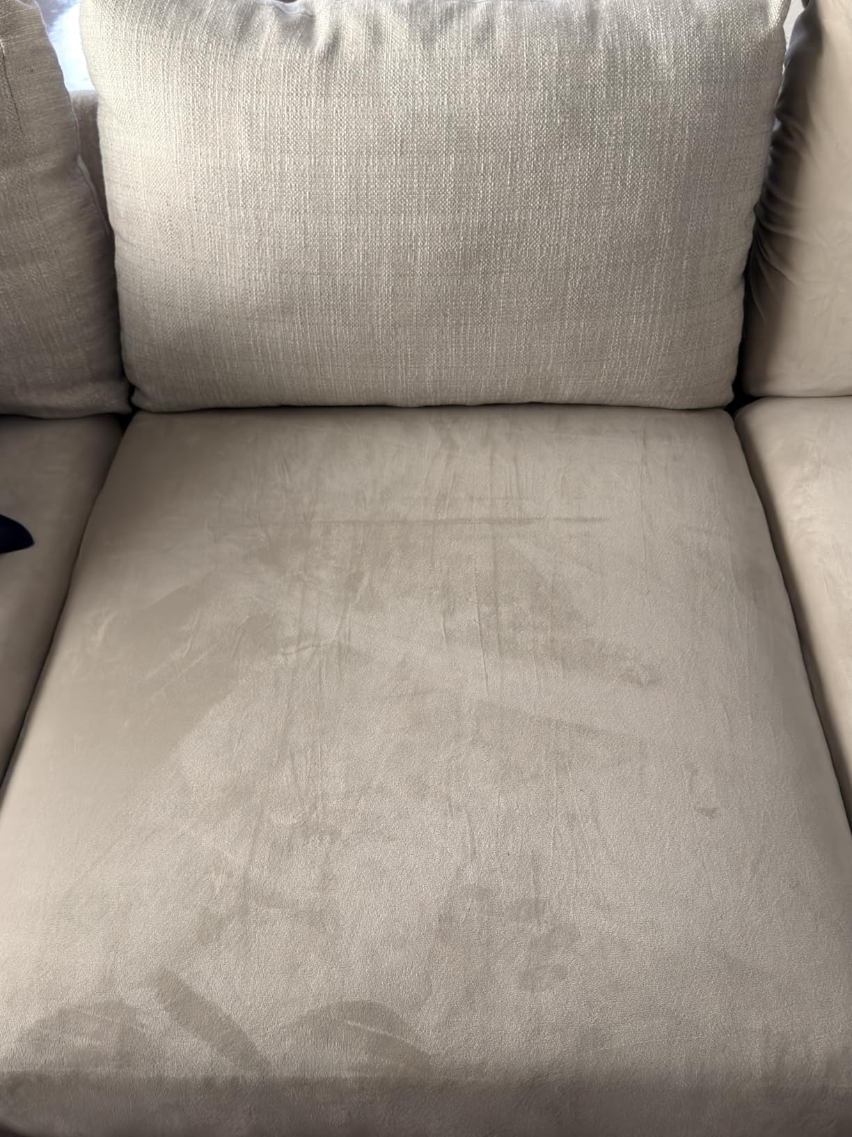 H.VERSAILTEX Velvet Stretch Sectional Couch Covers - 4 Piece Sofa Seat Cushions for L Shape Sectional Couch (Large 3 Seater + 1 Chaise, Ivory) customer photo 2
