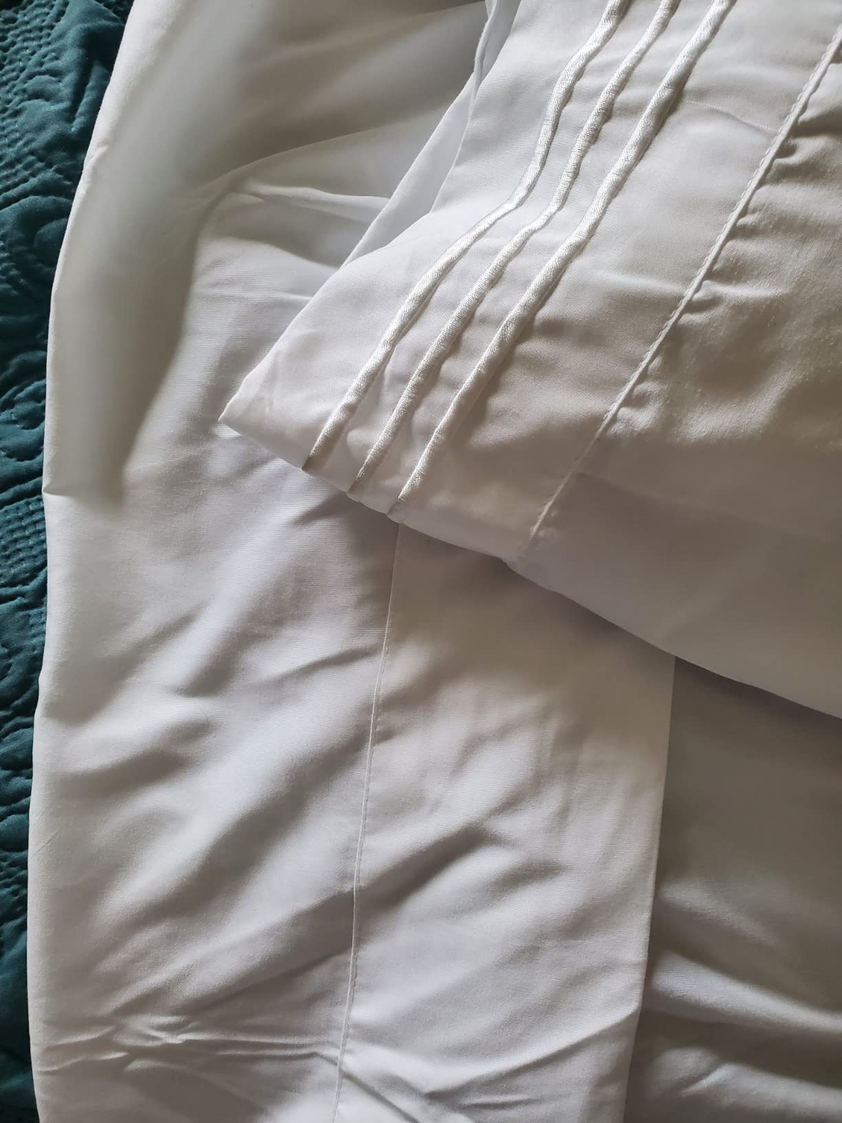 SONORO KATE 1000 Series 100% Egyptian Cotton Queen Sheet Set, 4 Pieces | Soft, Breathable Long Staple, Sateen Weave, Luxury 5-Star Hotel Bed Sheets, 16