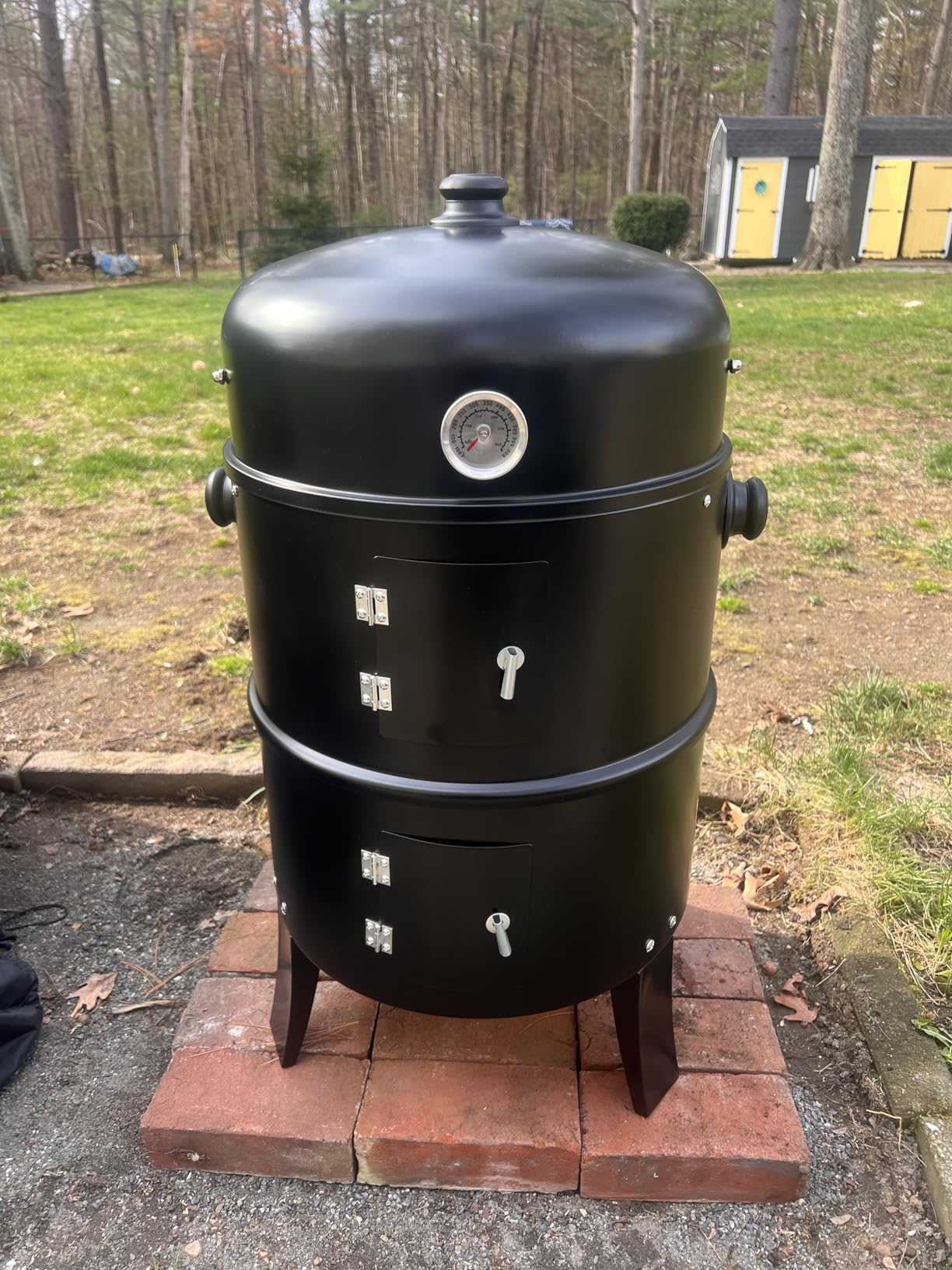 VINGLI 18 Inch Multi-Layer Charcoal BBQ Smoker Grill, Heavy Duty Round Grill, Vertical Smoker with Thermometer customer photo 1