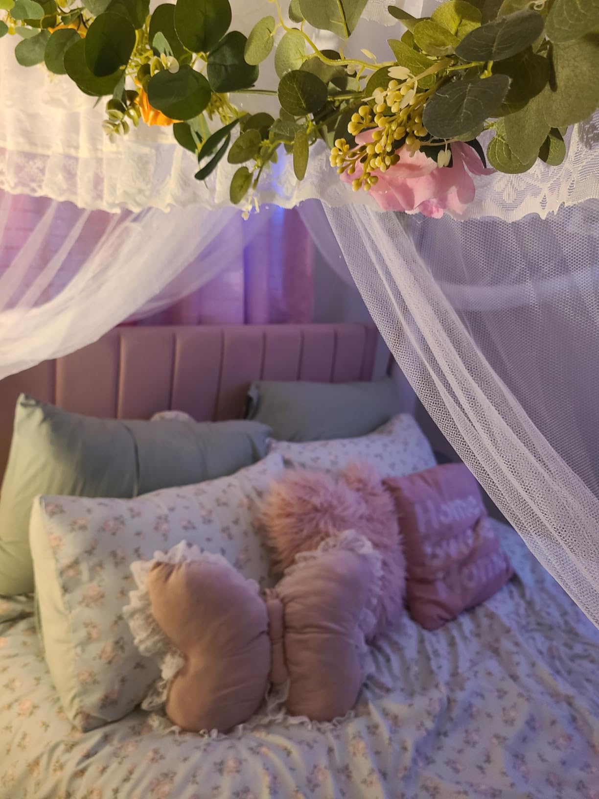 Wake In Cloud - Coquette Duvet Cover Set, Floral Cottagecore Flower Shabby Charm, Soft Lightweight Bedding for Women Teen Girls, 3-Piece, Pink, Twin/Twin XL Size customer photo 2