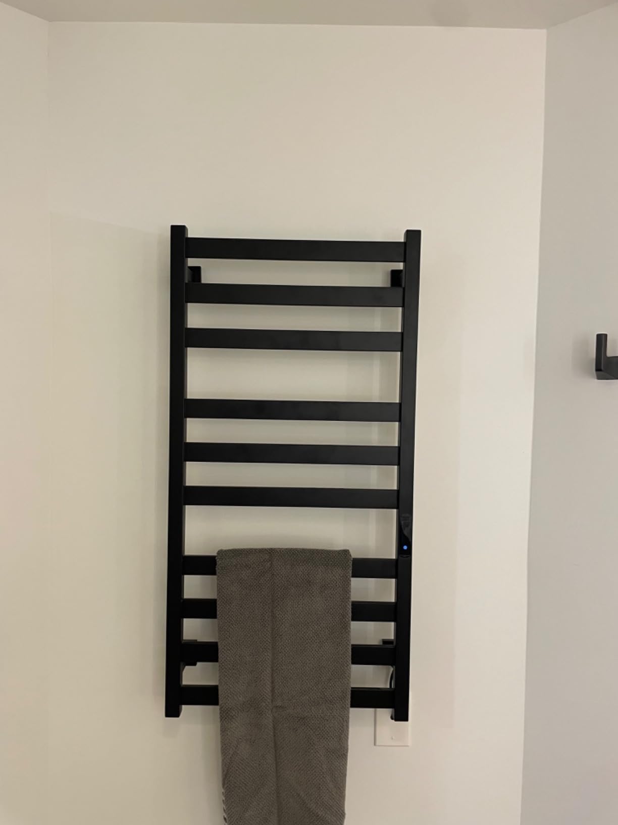 Towel Warmer 10 Bars, Stainless Steel Towel Warmer Rack | for Bathroom, Wall Mounted Towel Heater With Intelligent Touch Screen Timer, Hard Wired/Plug-In, Black customer photo 1