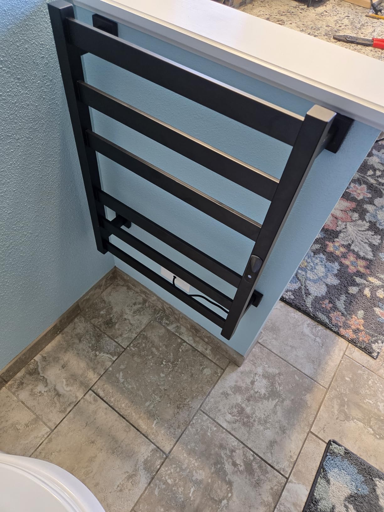 Towel Warmer 10 Bars, Stainless Steel Towel Warmer Rack | for Bathroom, Wall Mounted Towel Heater With Intelligent Touch Screen Timer, Hard Wired/Plug-In, Black customer photo 2