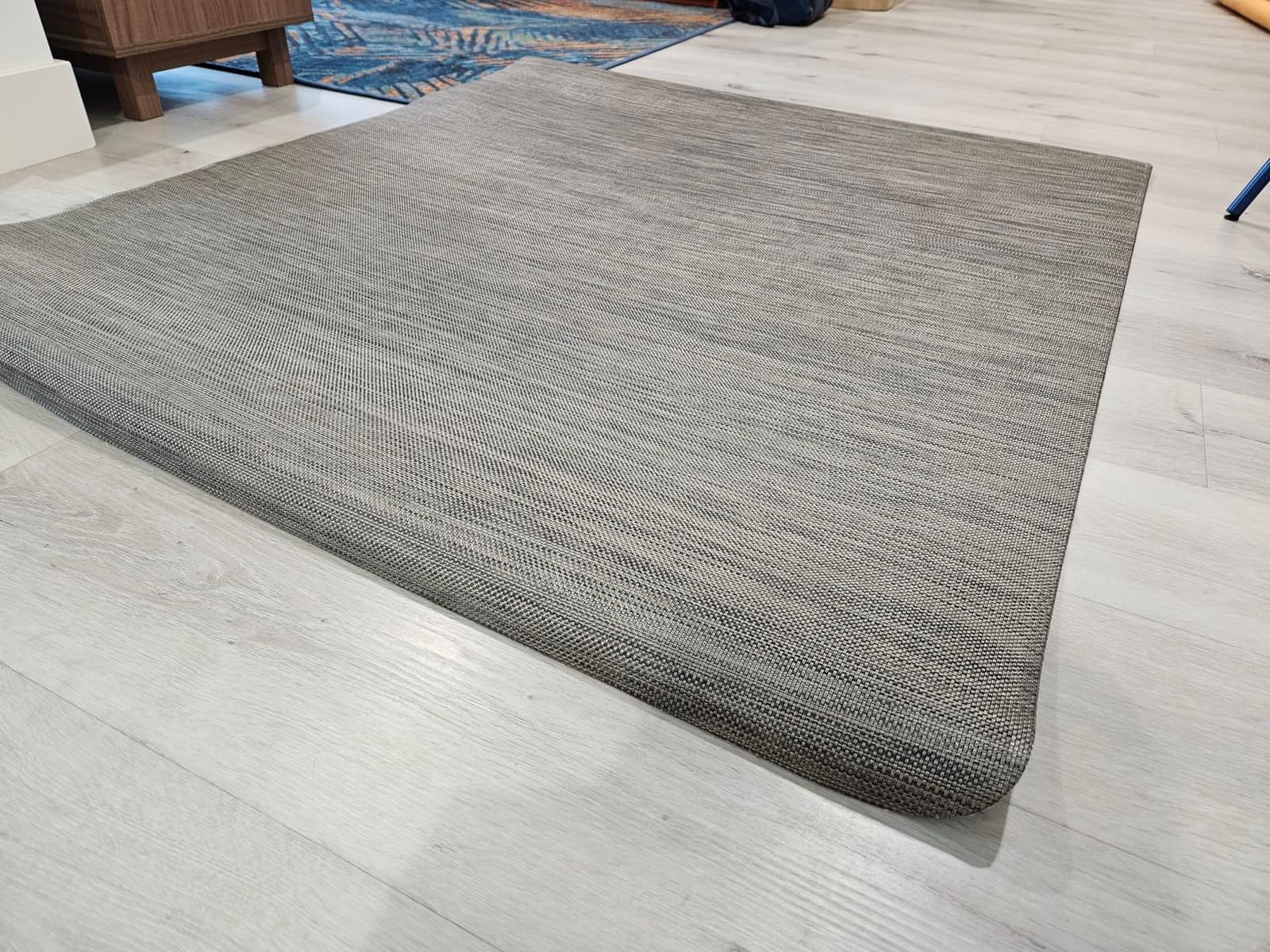 Blvornl Office Chair Mat for Hardwood Floors, Anti-Slip PVC, 36 x 48 Inch | Waterproof, easy to clean, suitable for hardwood, tile, laminate, Dark Grey, Rattan Woven Pattern, Durable Solid PVC Material customer photo 1