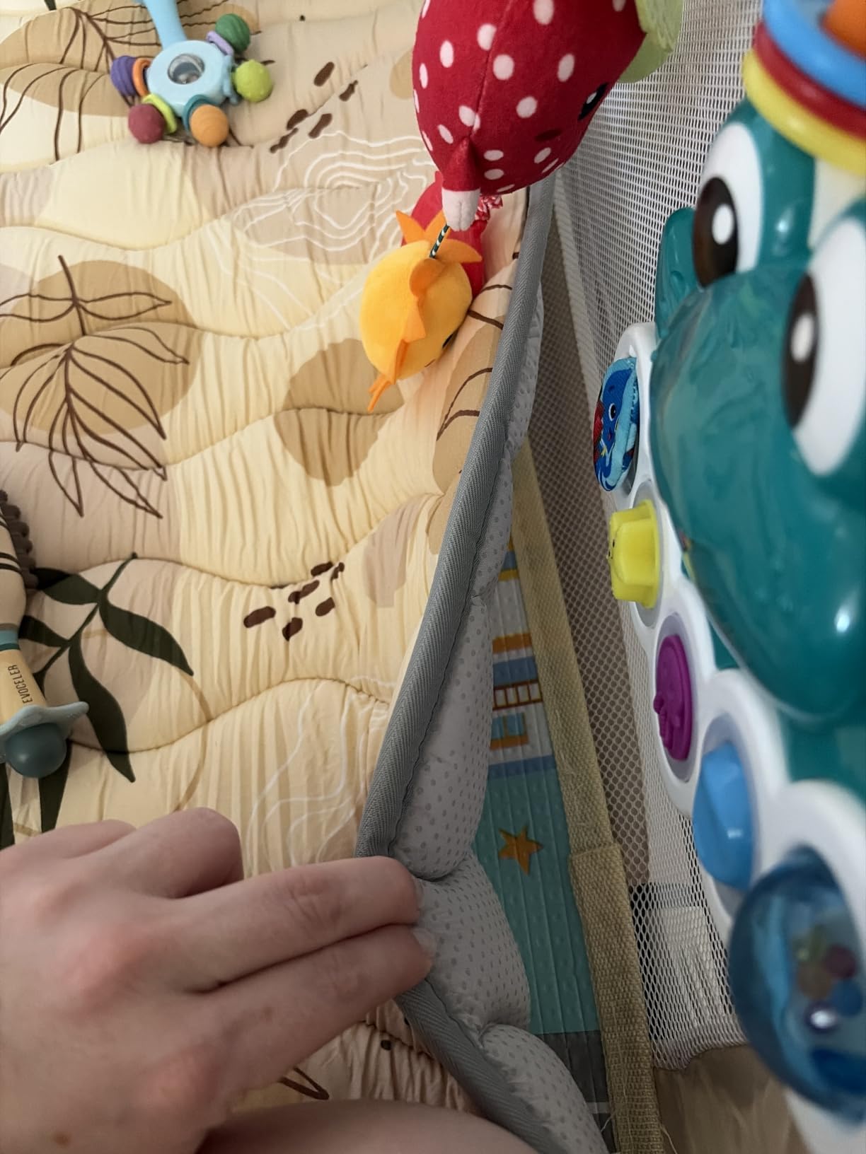 Blissful Diary Baby Play Mats for Floor, 50x50 Crawling Mat for Playpen, Thicken Soft Padding Foam Playmats for Babies and Toddlers Infants, Foldable and Machine Washable, Boho Design customer photo 2