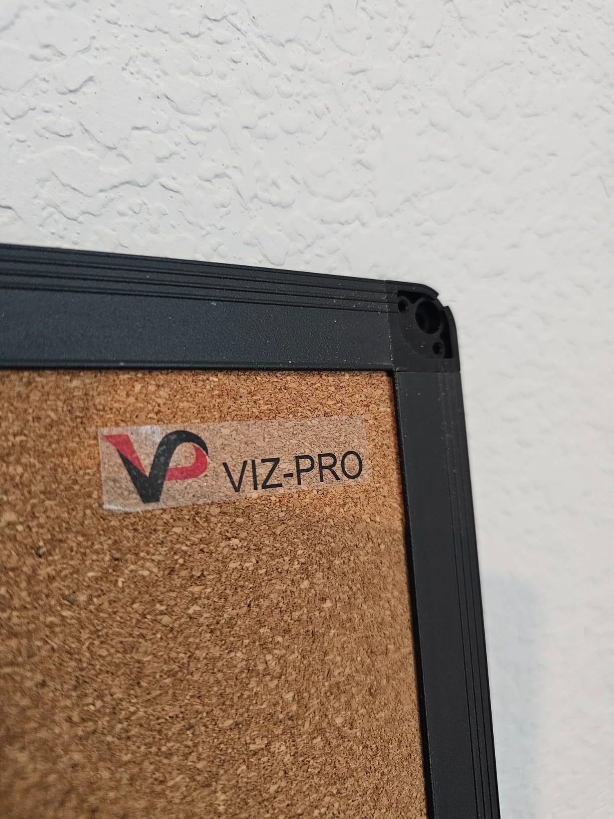 VIZ-PRO Cork Notice Board, 36 X 24 Inches, Cork Bulletin Board with Black Aluminium Frame customer photo 1