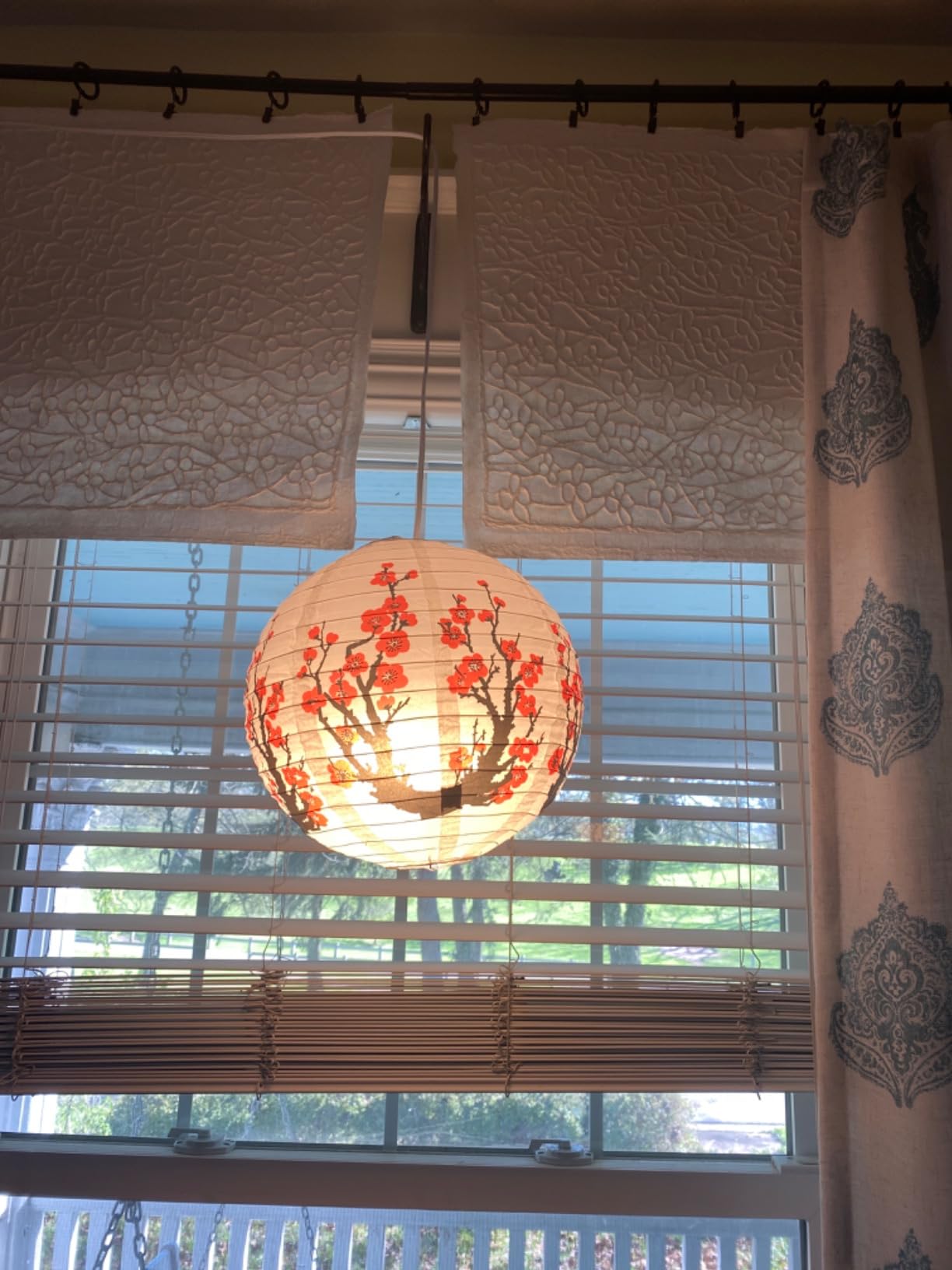 18Pcs Hibachi Party Decorations, Japanese Lanterns & Red Chinese Lanterns | Cherry blossom and red lanterns create a layered party display for birthdays, sushi nights, and Asian theme events customer photo 2