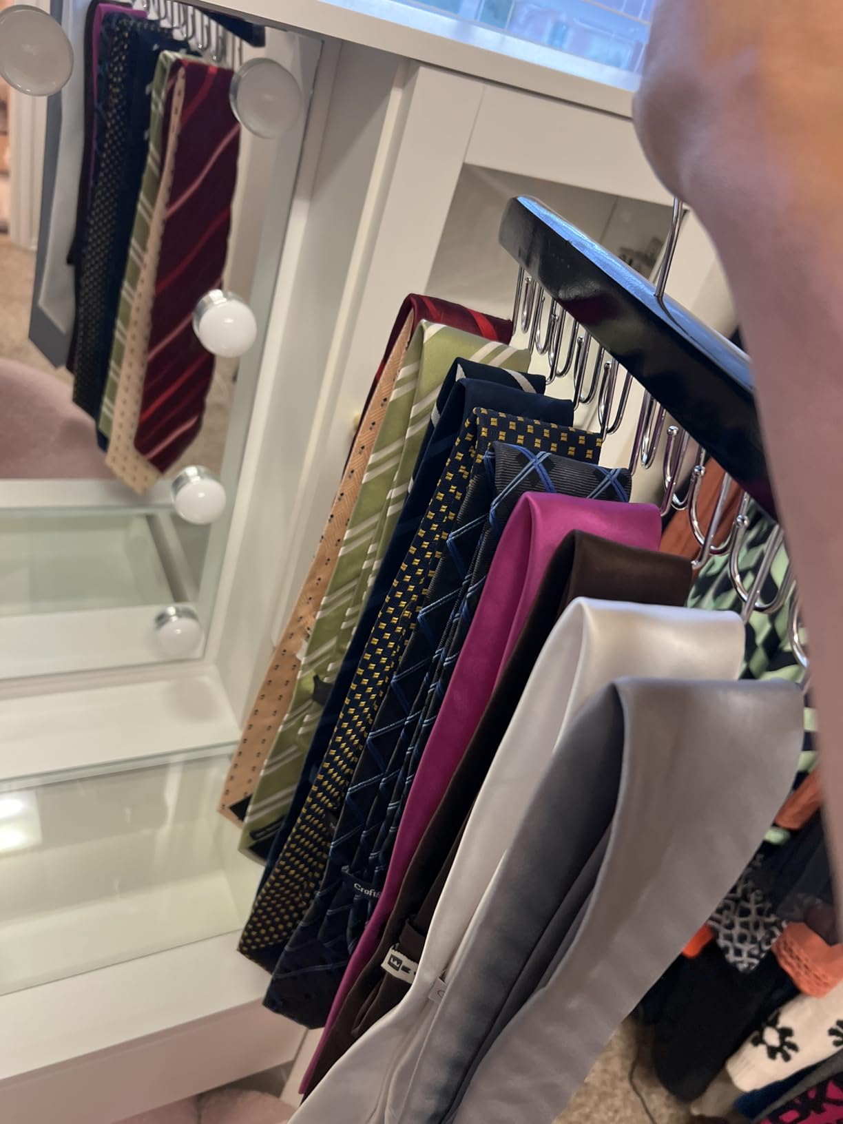 TOPIA HANGER 20 Hooks 2 in 1 Belt Tie Hanger for Closet Max 30 Belts with 30 Ties Capacity, Belt Tie Racks Wooden Hanger for Closet Organizer Storage customer photo 2