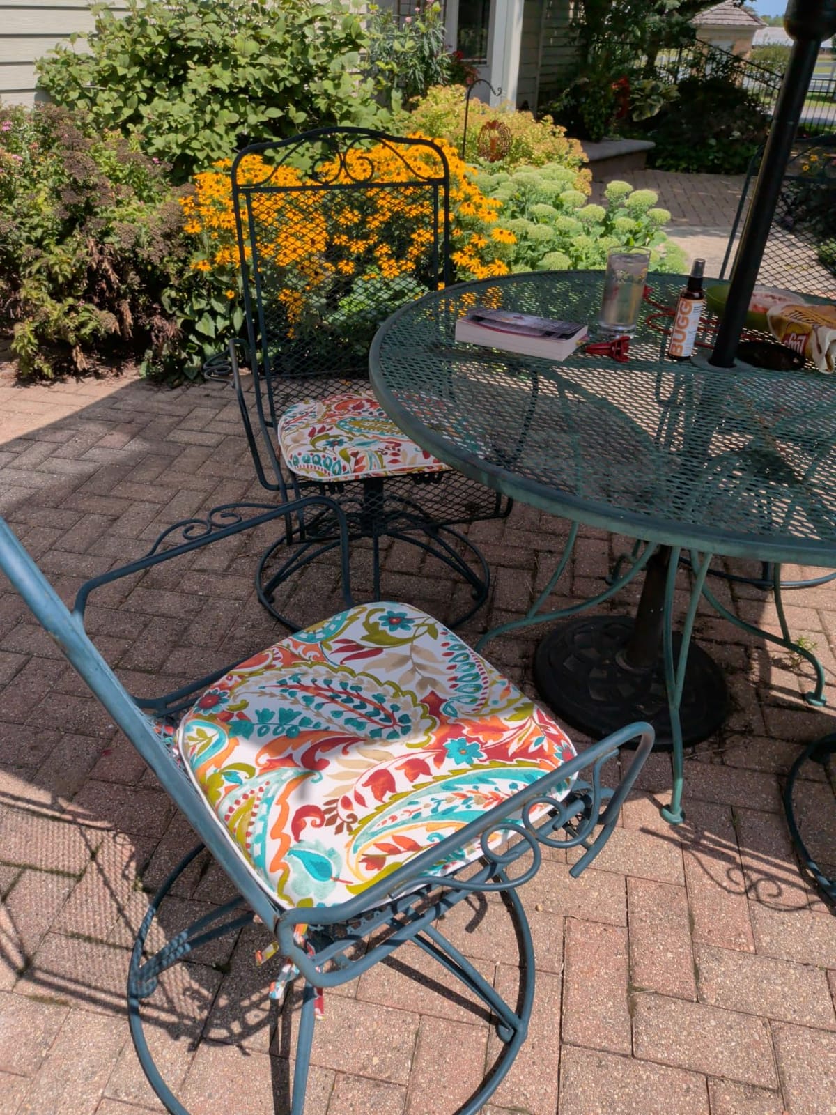 DYTXIII Set of 4 Outdoor Chair Cushions with Ties,Water Repellent Patio Chair Pads 17